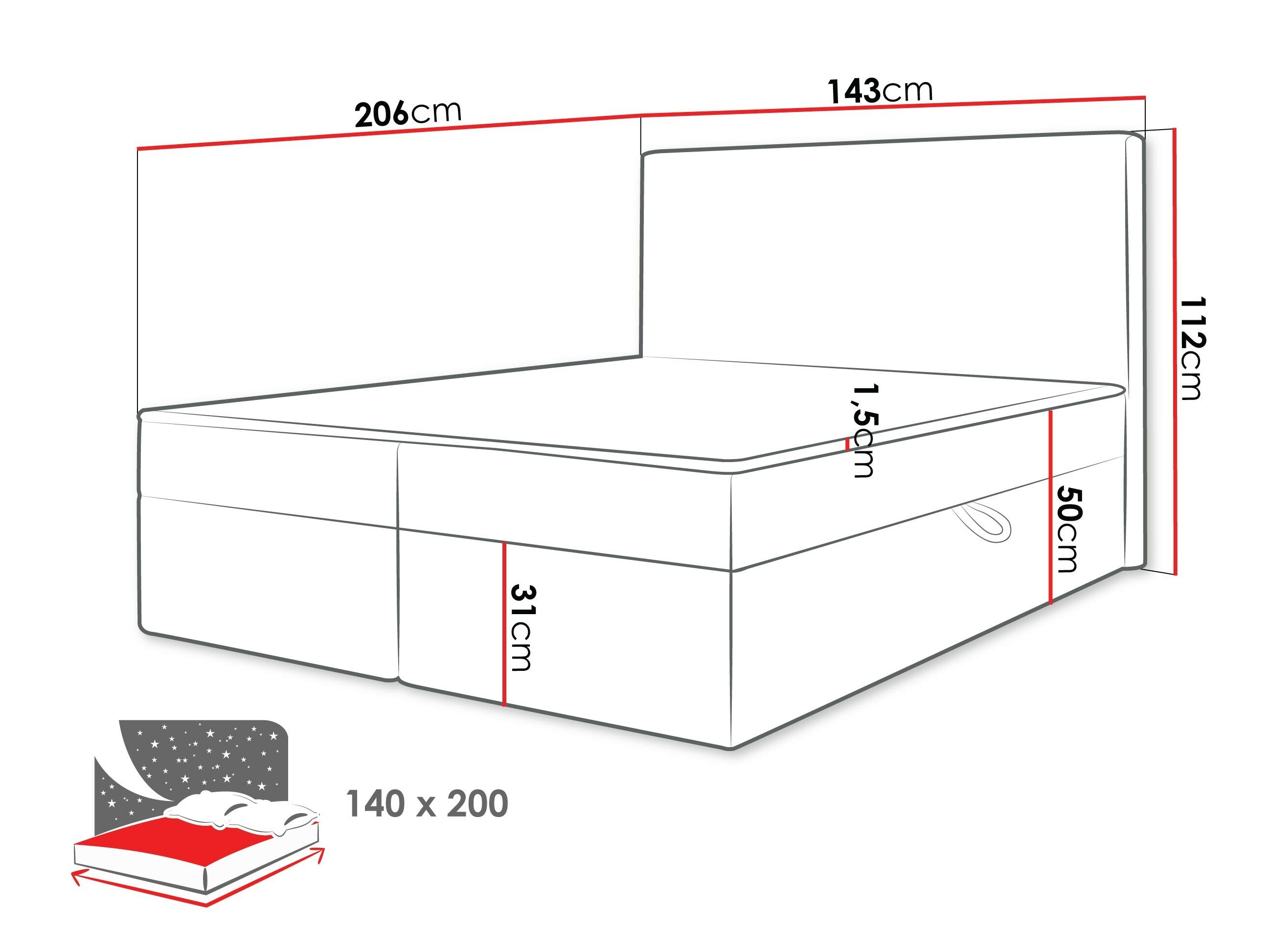 Boxspring postelja Comfivo Arbitas (Ambience 01)