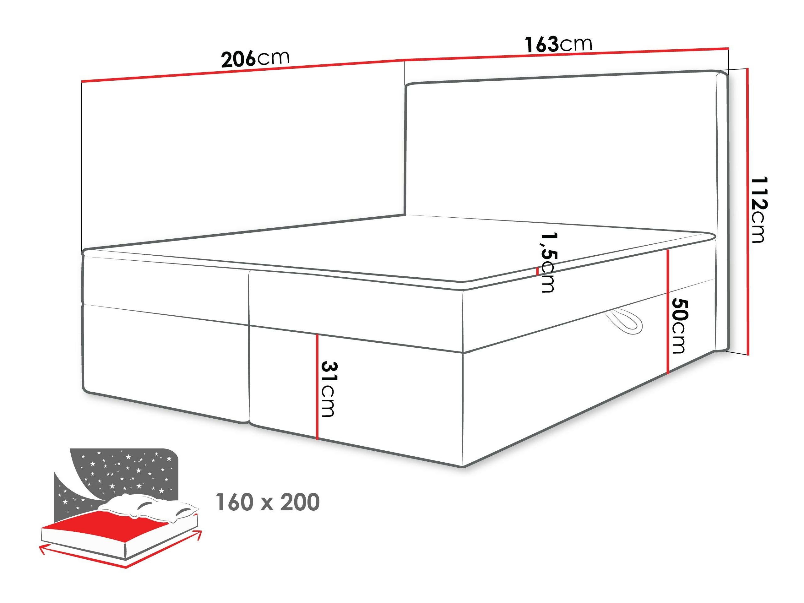 Boxspring postelja Comfivo Arbitas (Ambience 15)