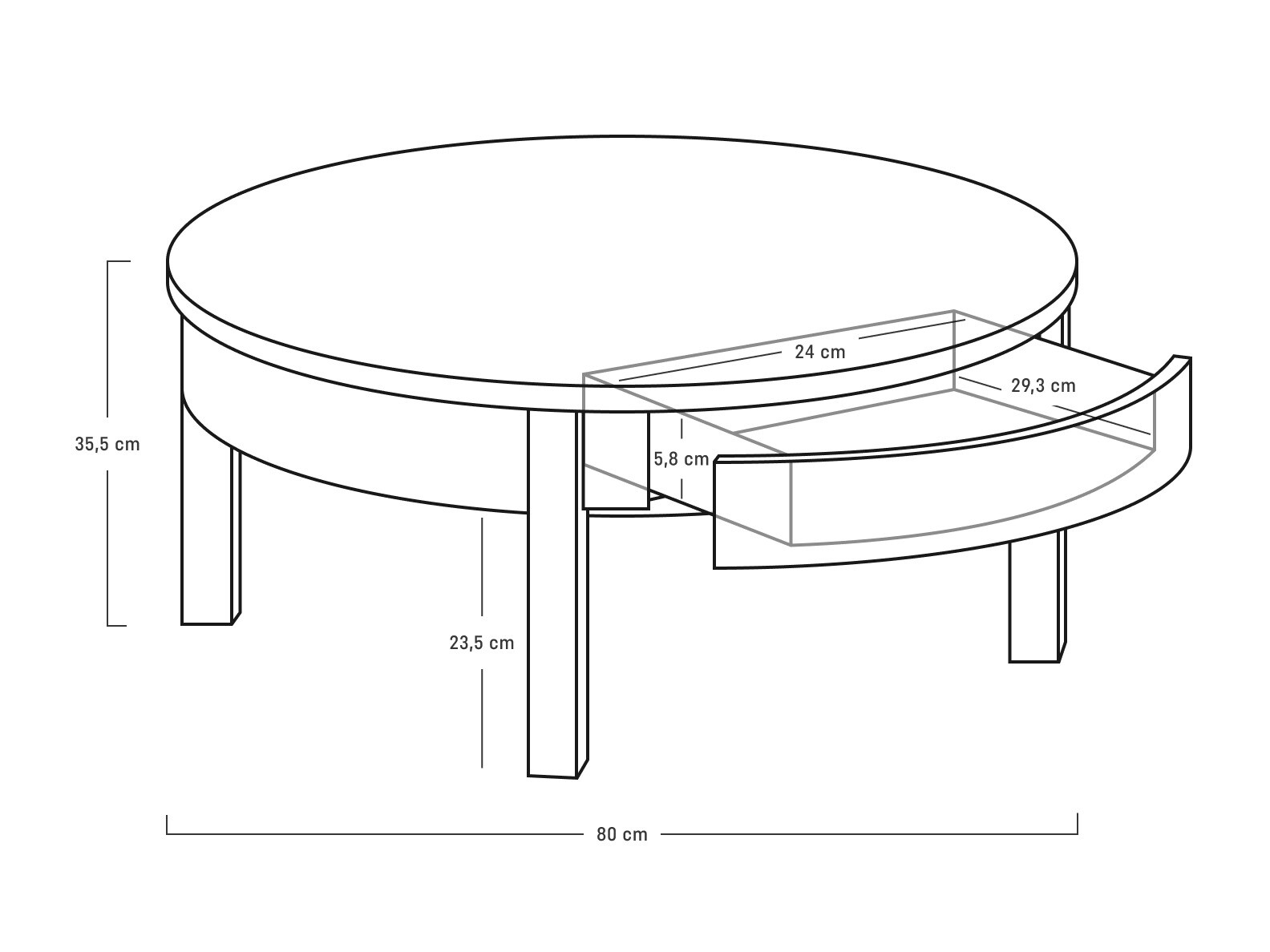 Klubska mizica Sosero 104 (Hrast)
