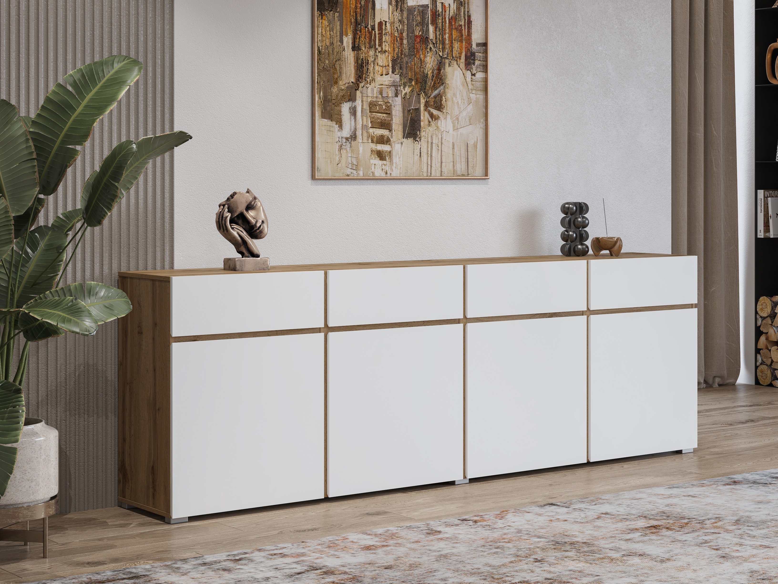 Komoda Alfere 100 (Wotan hrast + Bela)