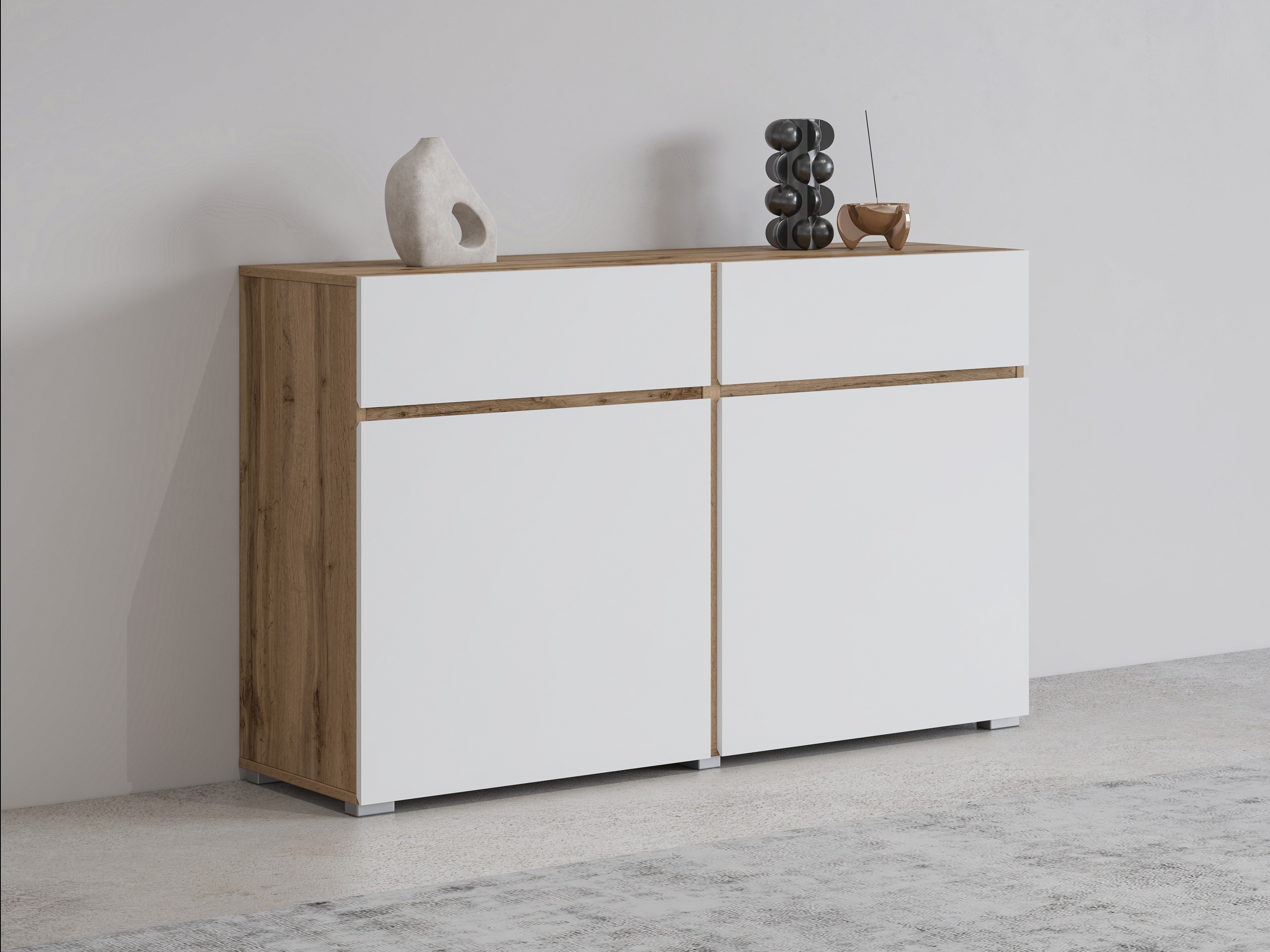 Komoda Alfere 104 (Wotan hrast + Bela)