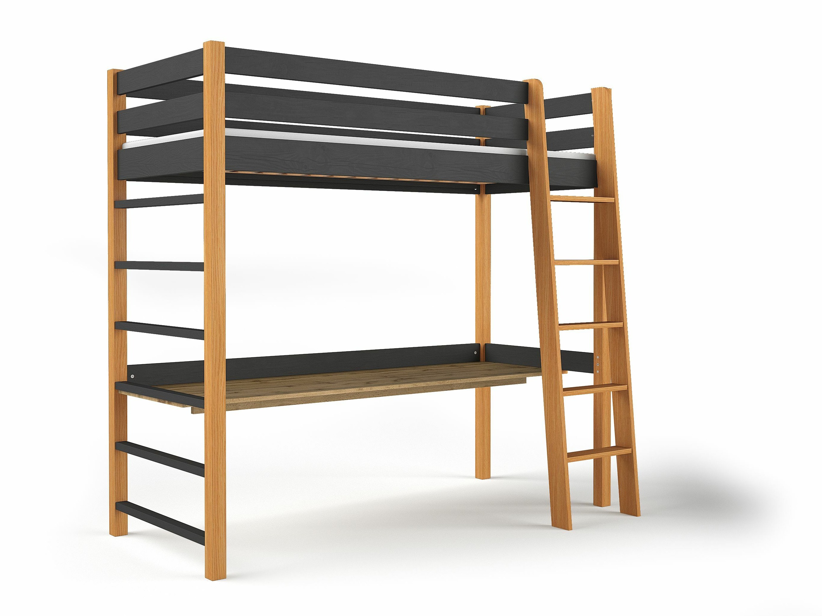 Visoka postelja Ogden 173 (Črna)