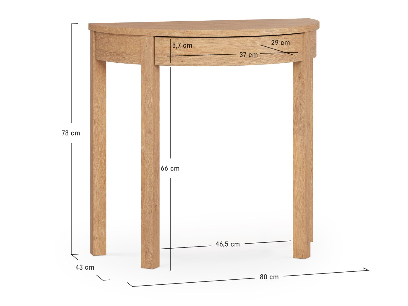 Toaletna mizica Sosero 107 (Hrast)