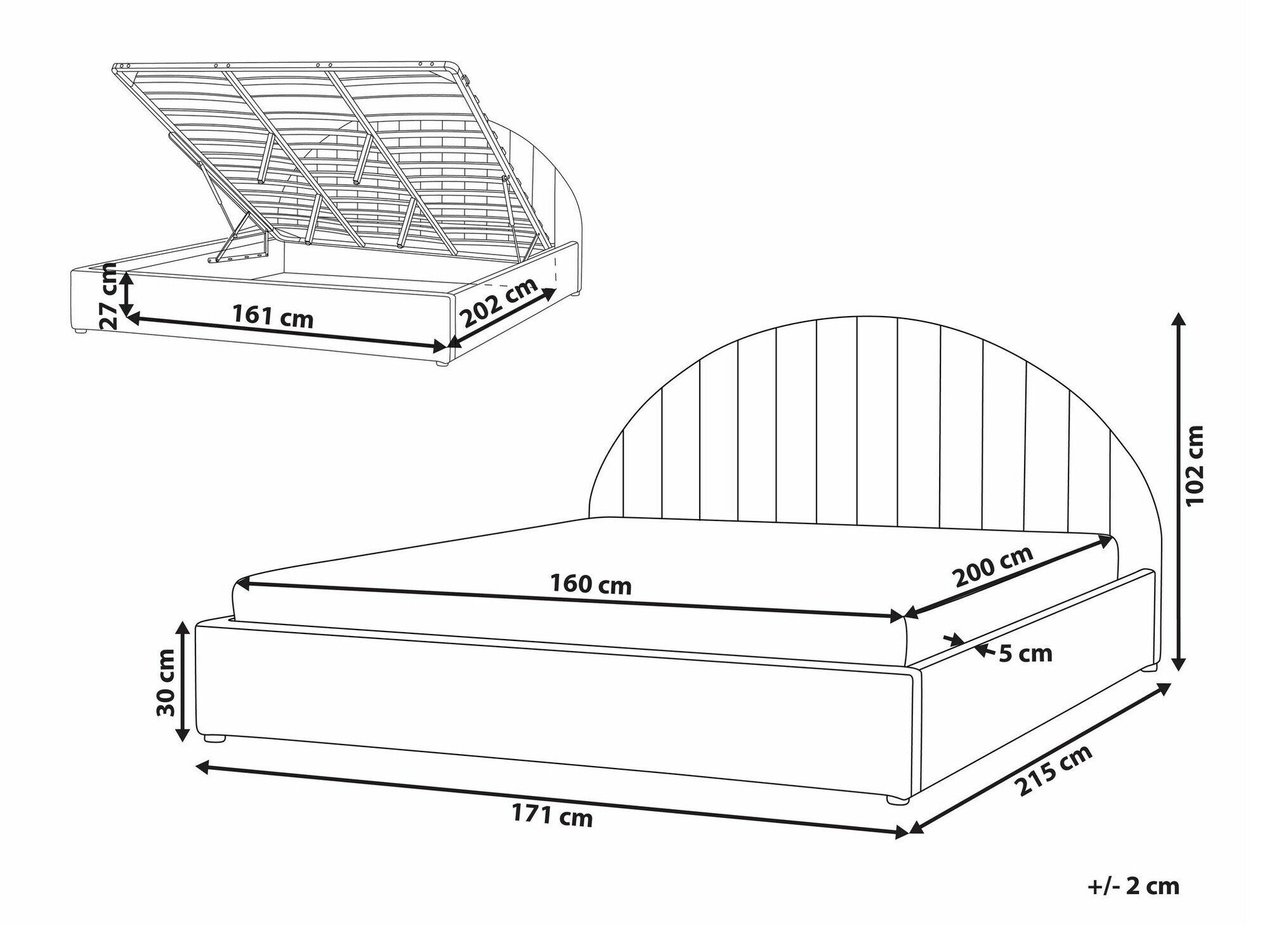 Postelja Berwyn 2220 (Bela)