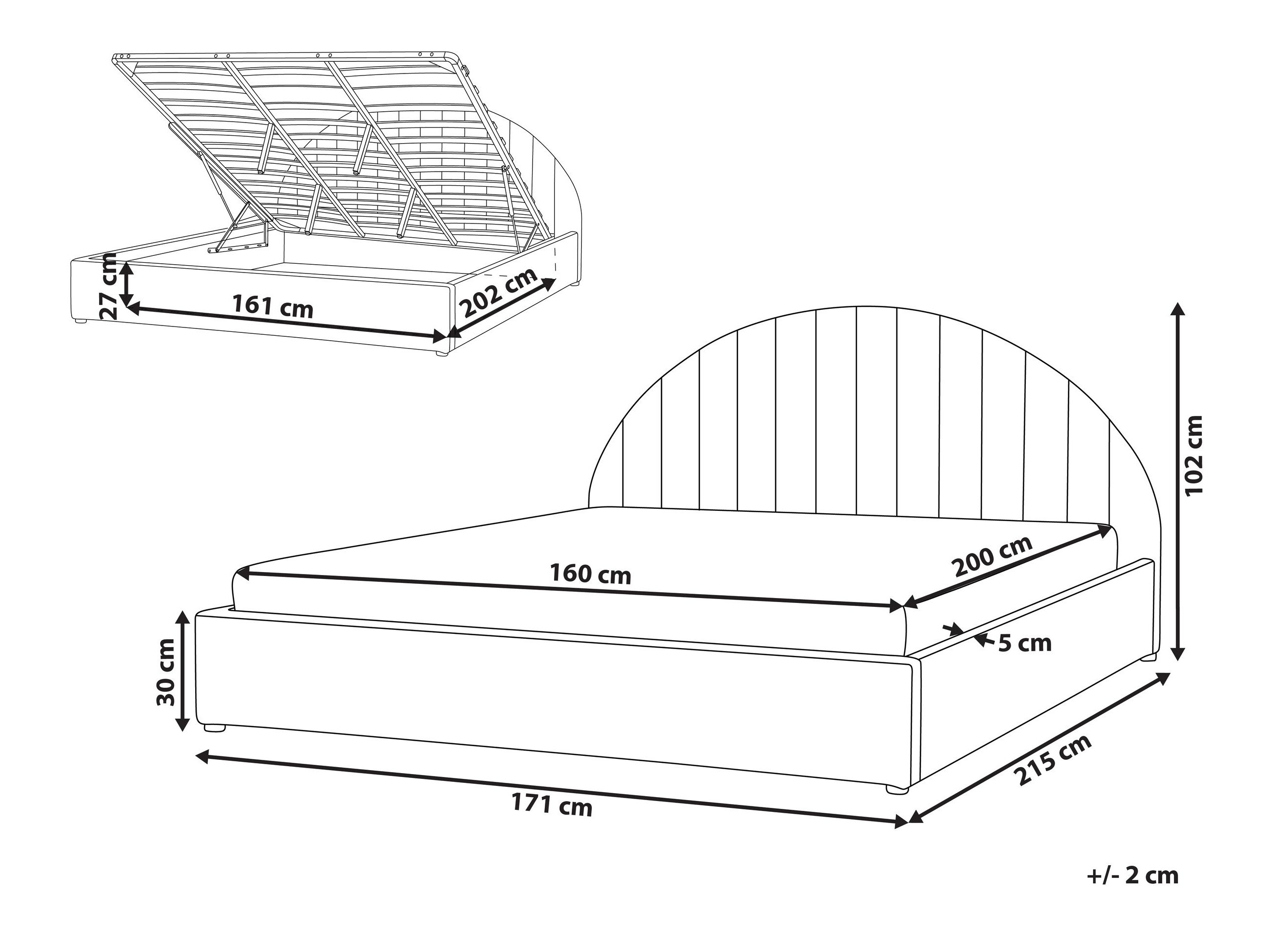 Postelja Berwyn 2220 (Roza)
