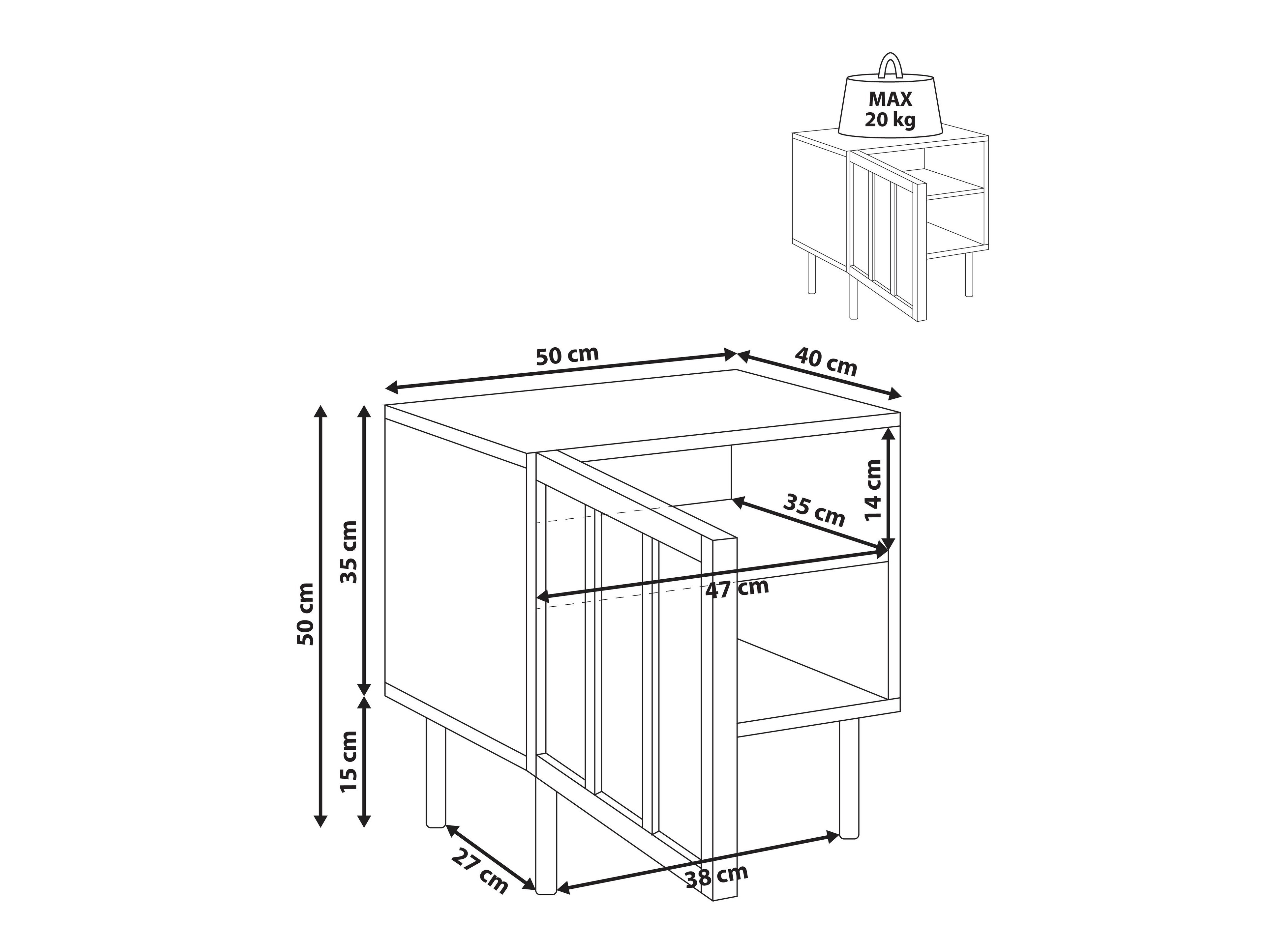 Nočna omarica Berwyn 3058