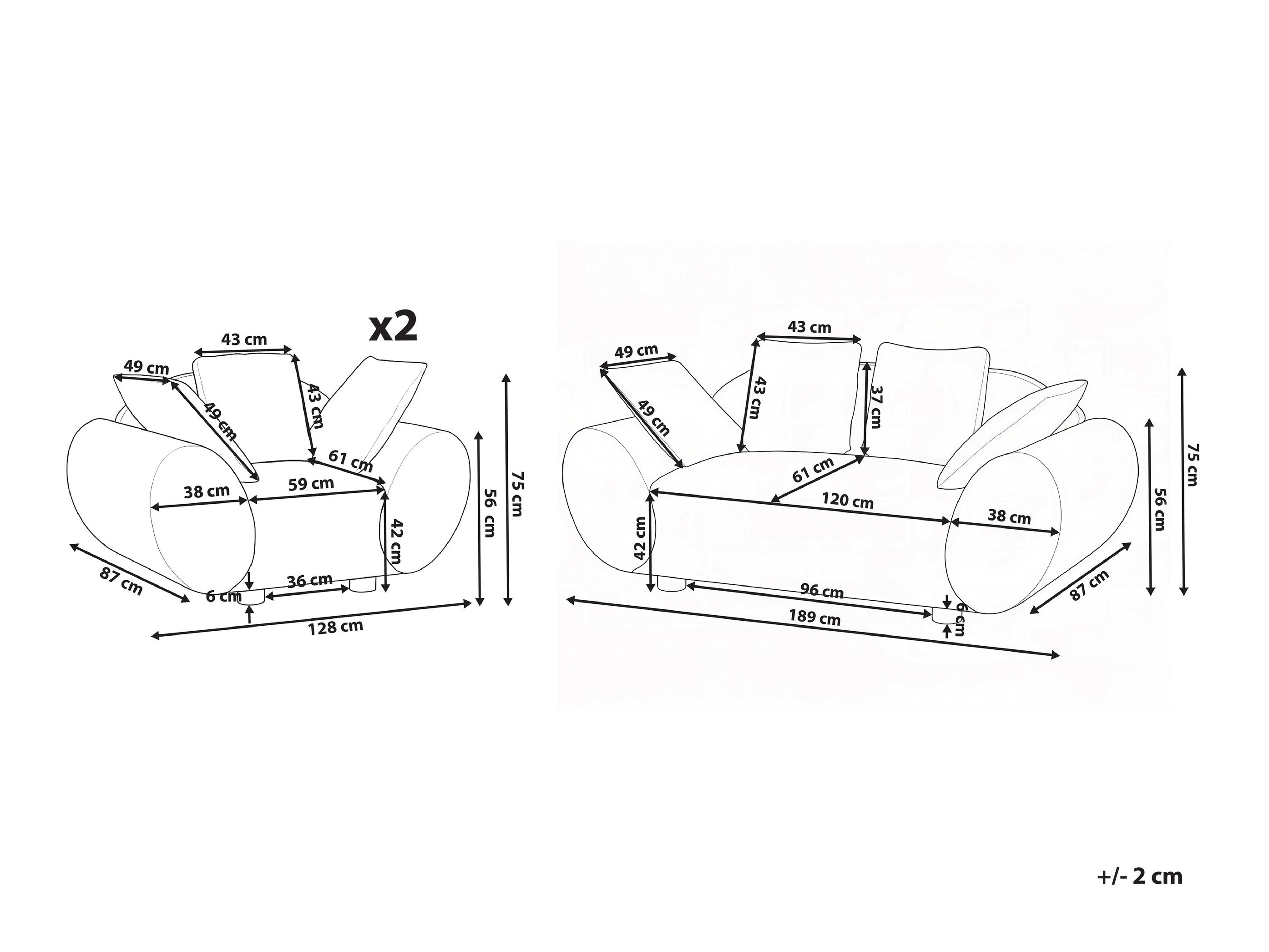 Komplet oblazinjenega pohištva Berwyn 3066