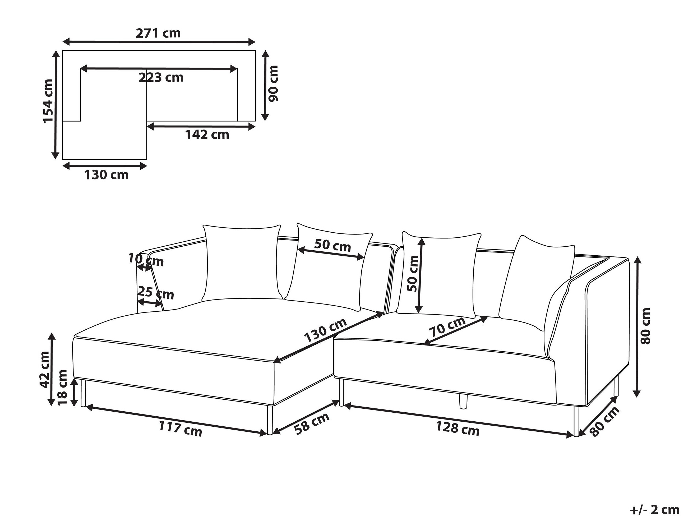 Modularna kotna sedežna garnitura Berwyn 3083 (Rjava)