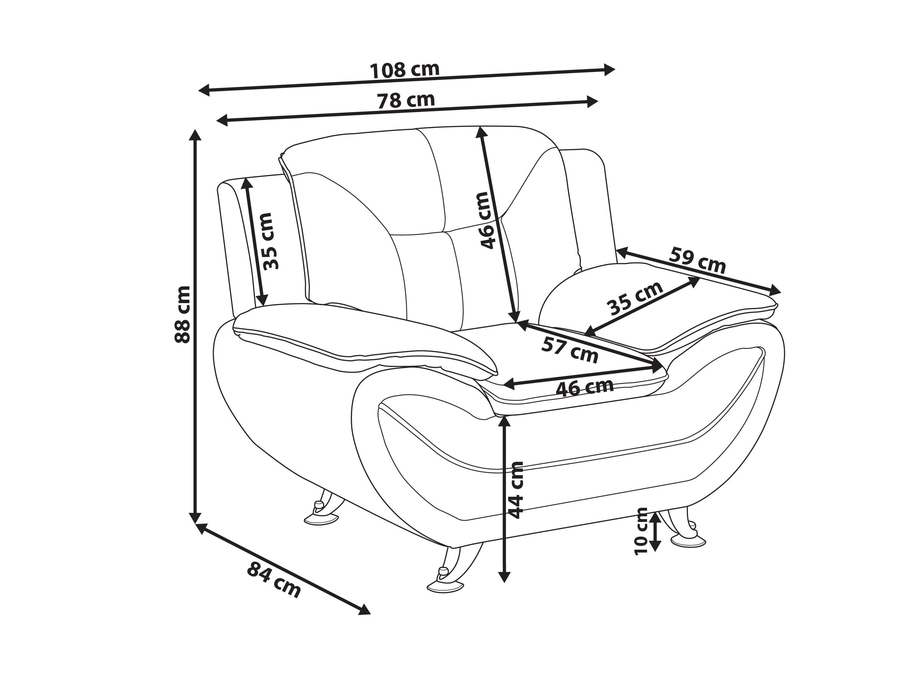 Fotelj Berwyn 1092 (Črna)