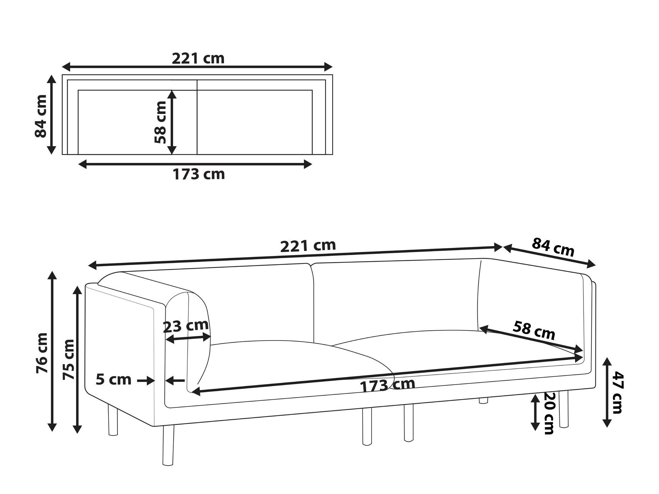 Kavč Berwyn 3082 (Temno modra)