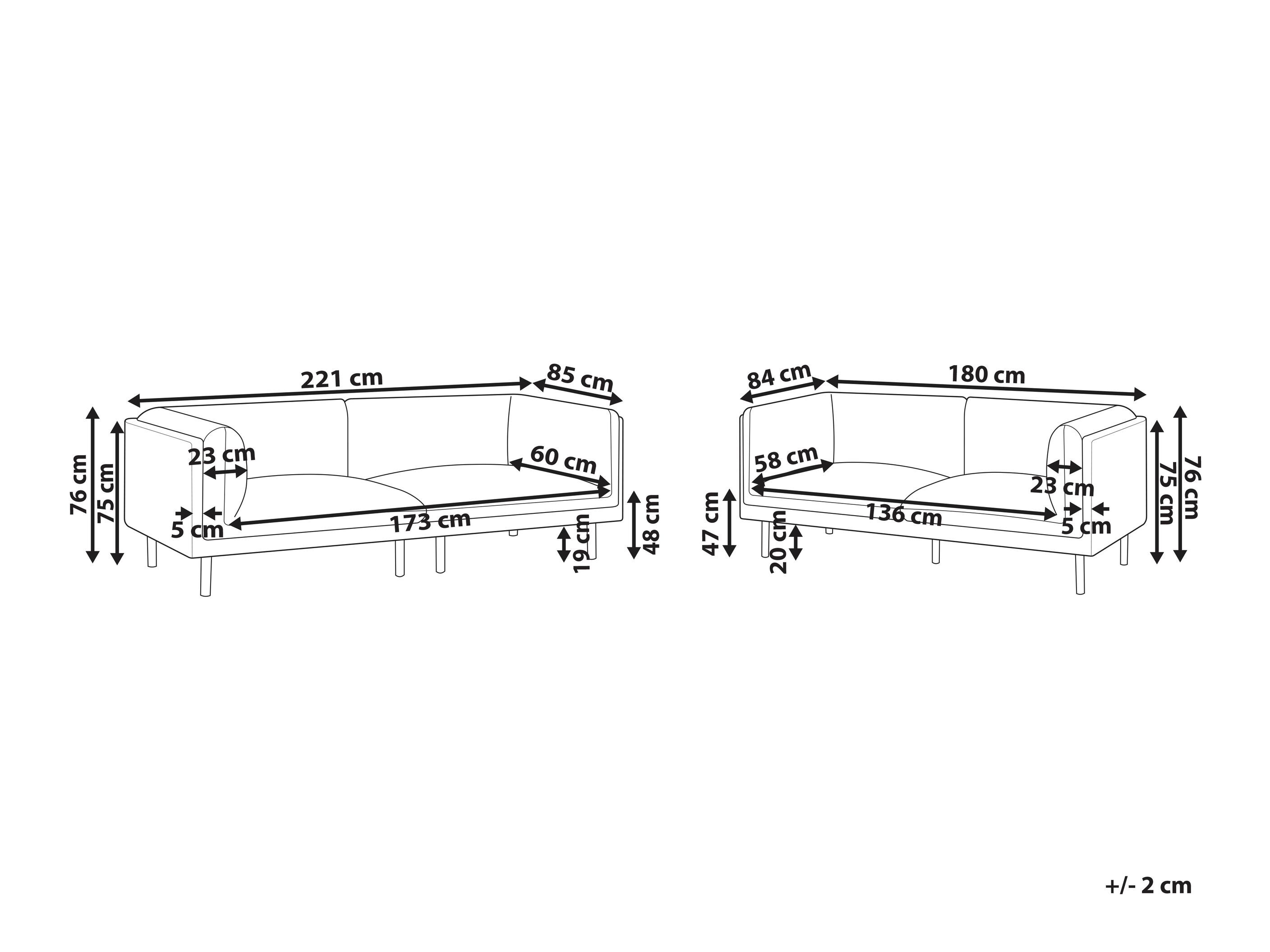 Komplet oblazinjenega pohištva Berwyn 3085 (Bela + Rjava)