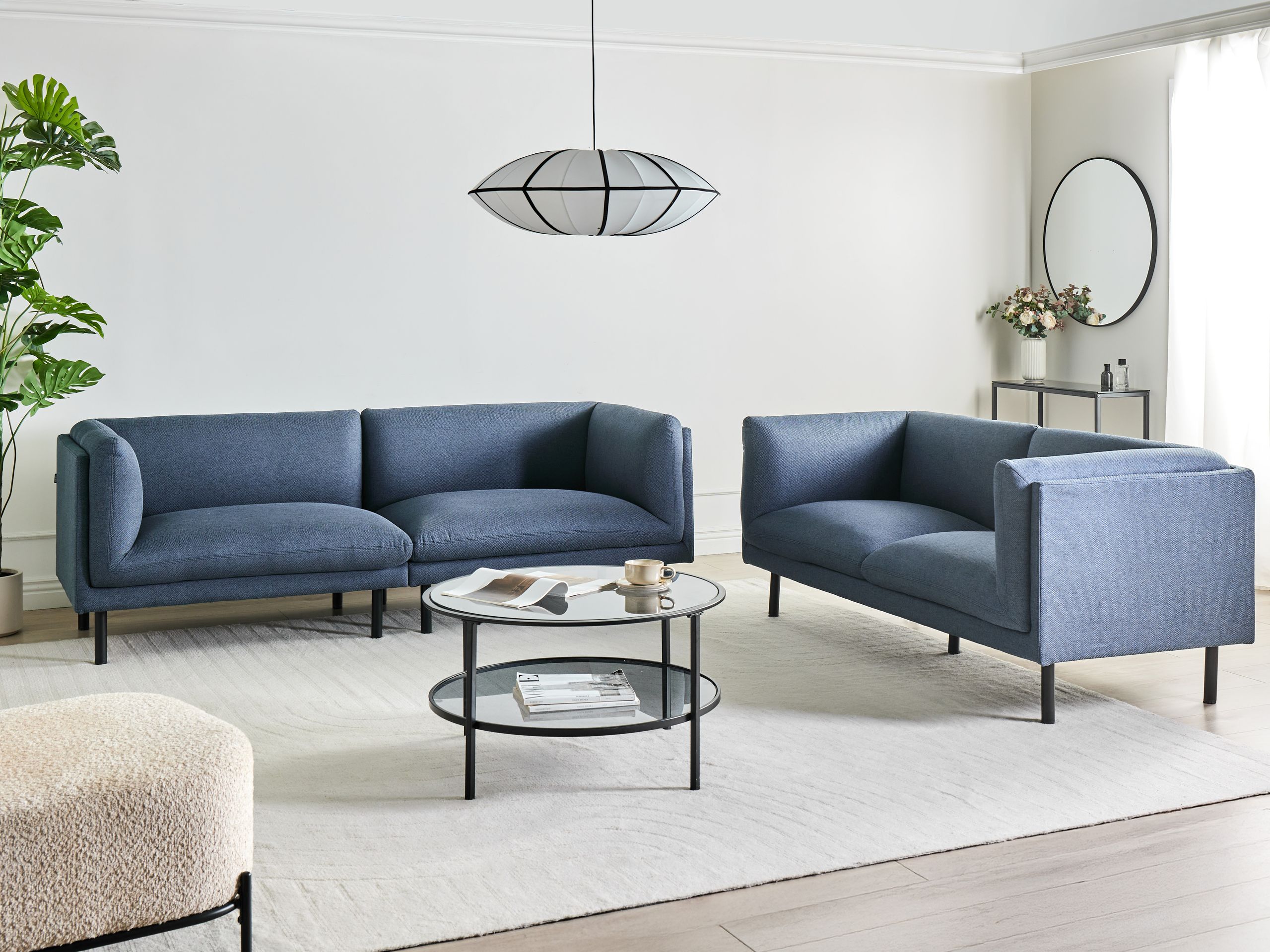 Komplet oblazinjenega pohištva Berwyn 3085 (Temno modra)