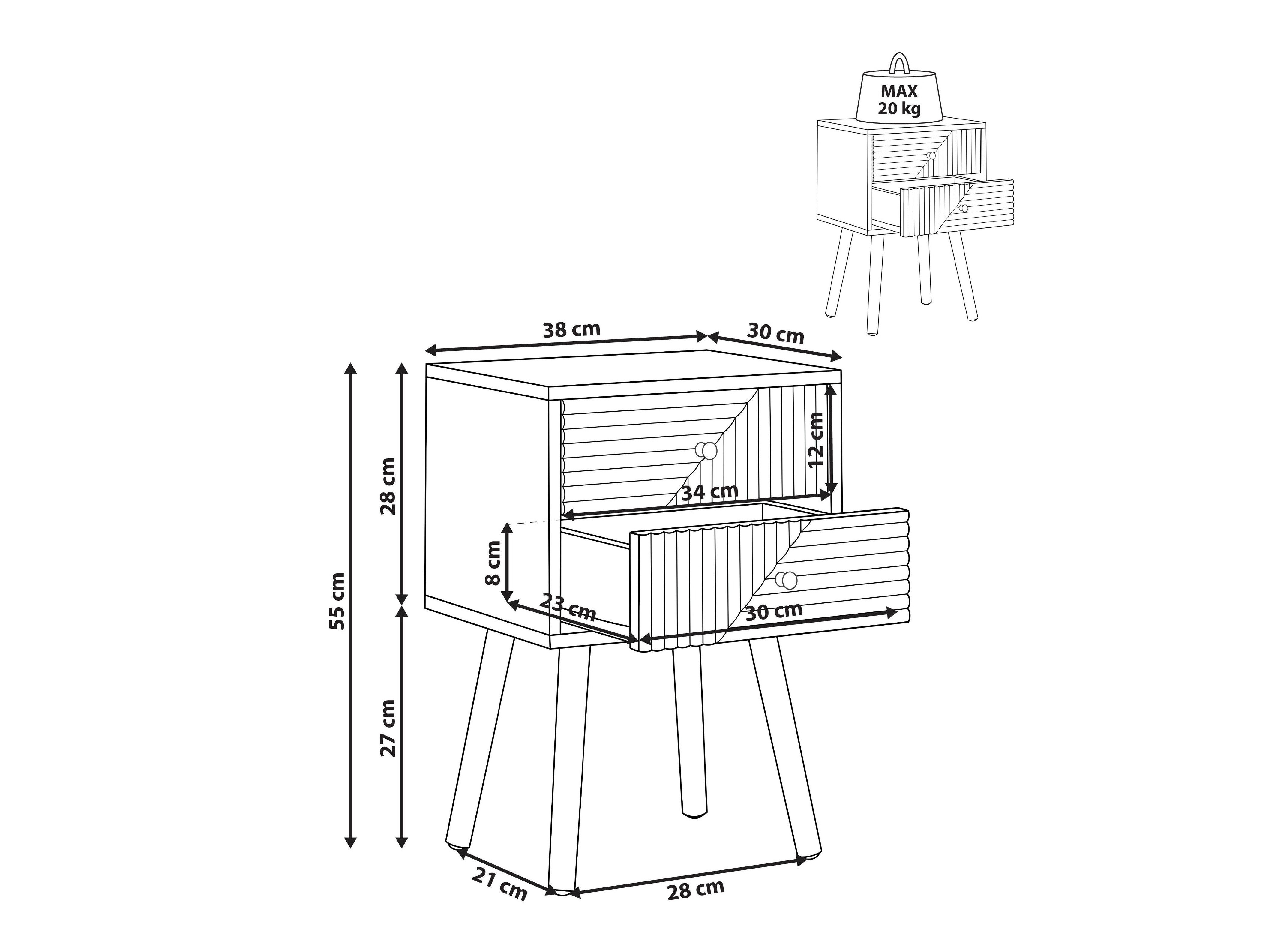 Nočna omarica Fivnole 100