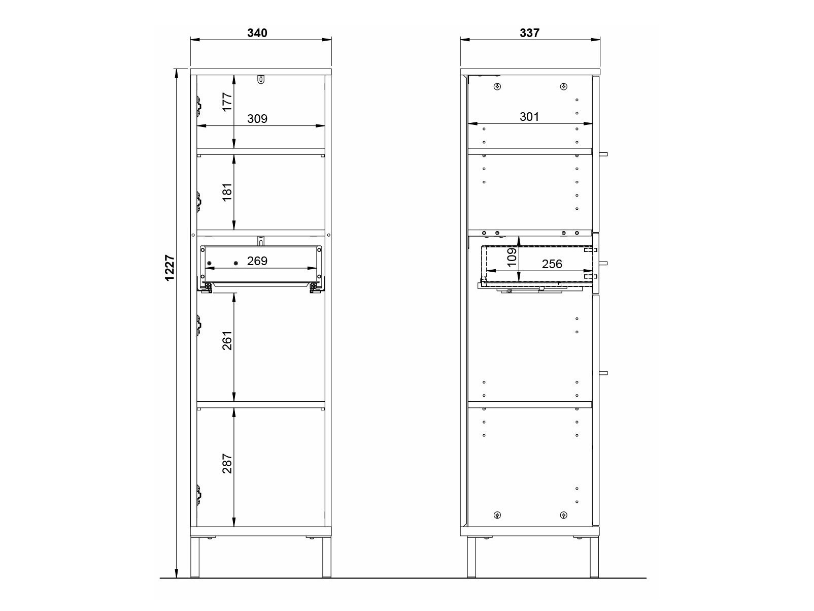 Prostostoječa Kopalniška omarica Ruvlevu 101 (Grafit + Navarra hrast)
