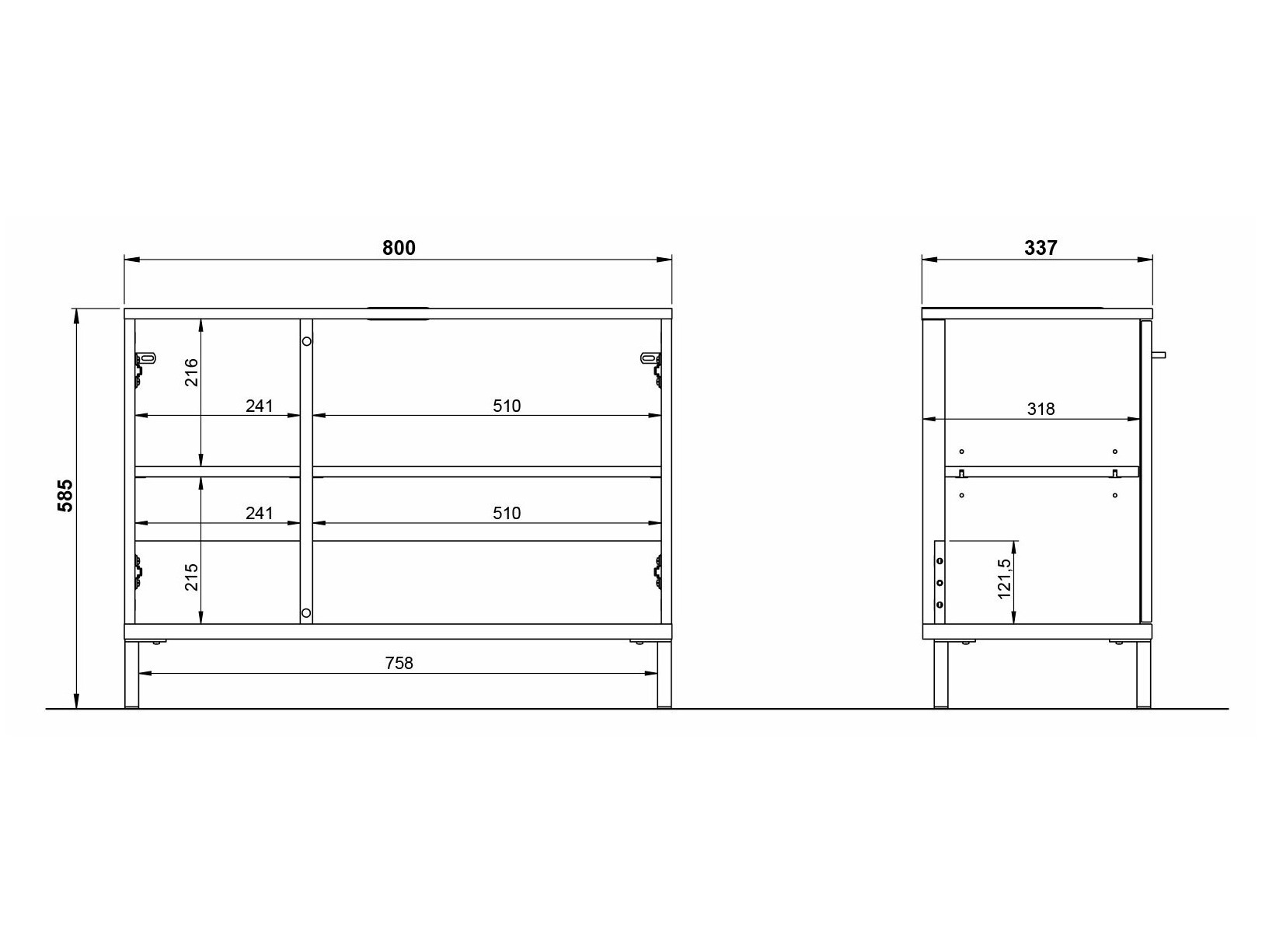 Prostostoječa kopalniška omarica za umivalnik Ruvlevu 100 (Grafit + Navarra hrast)