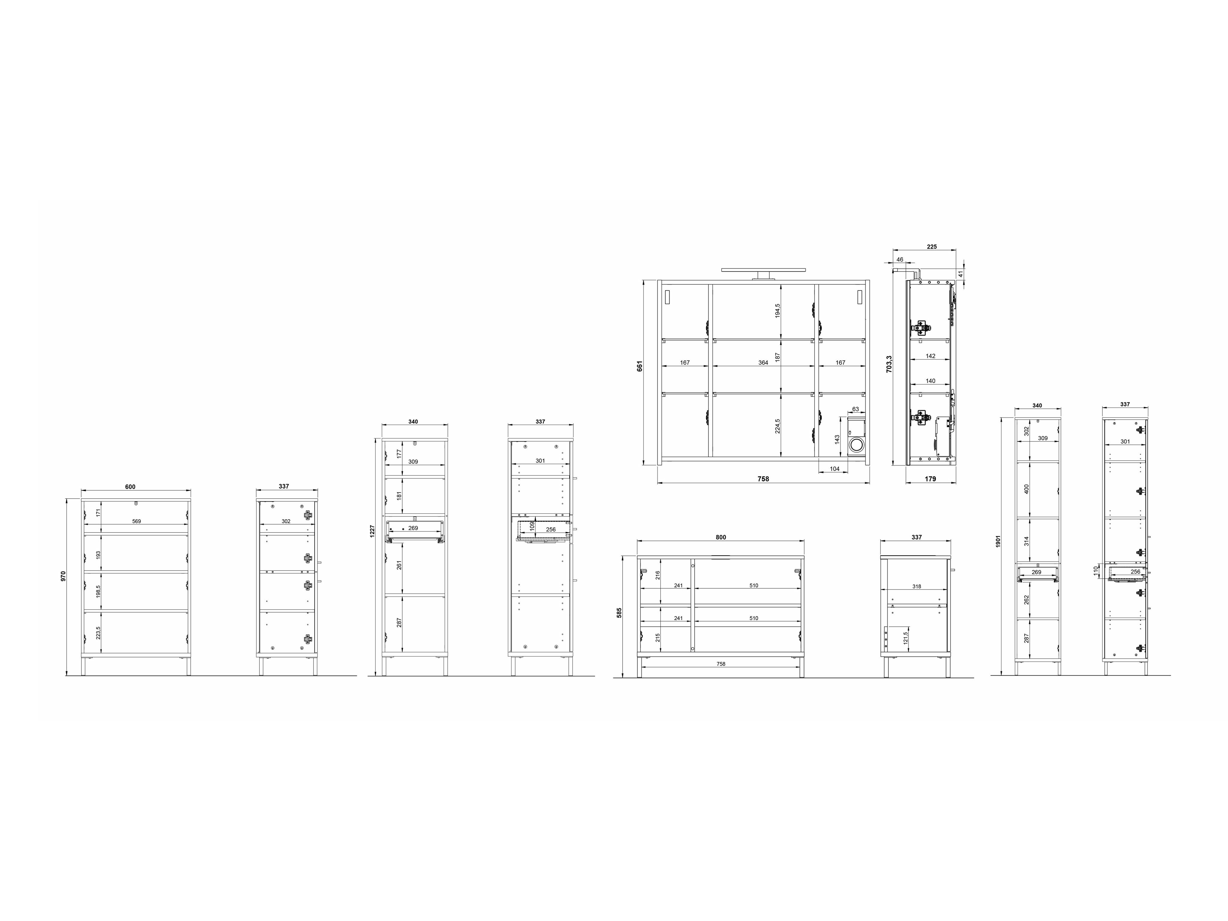 Kopalniški komplet Ruvlevu 104 (Grafit + Navarra hrast)