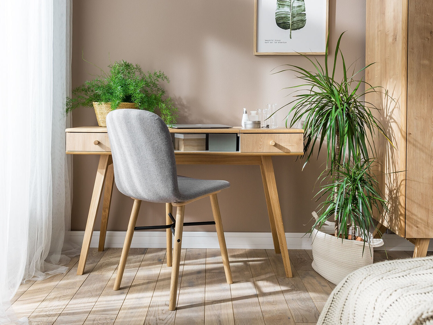 Toaletna mizica Ruvruvi 100 (Bela + Hrast)