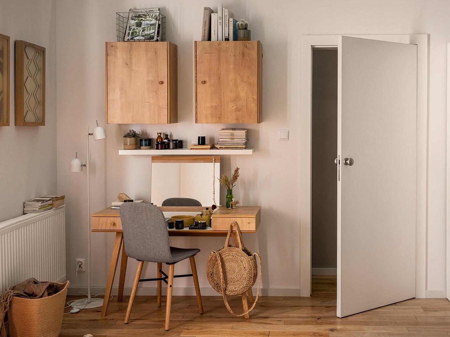 Toaletna mizica Ruvruvi 100 (Bela + Hrast)