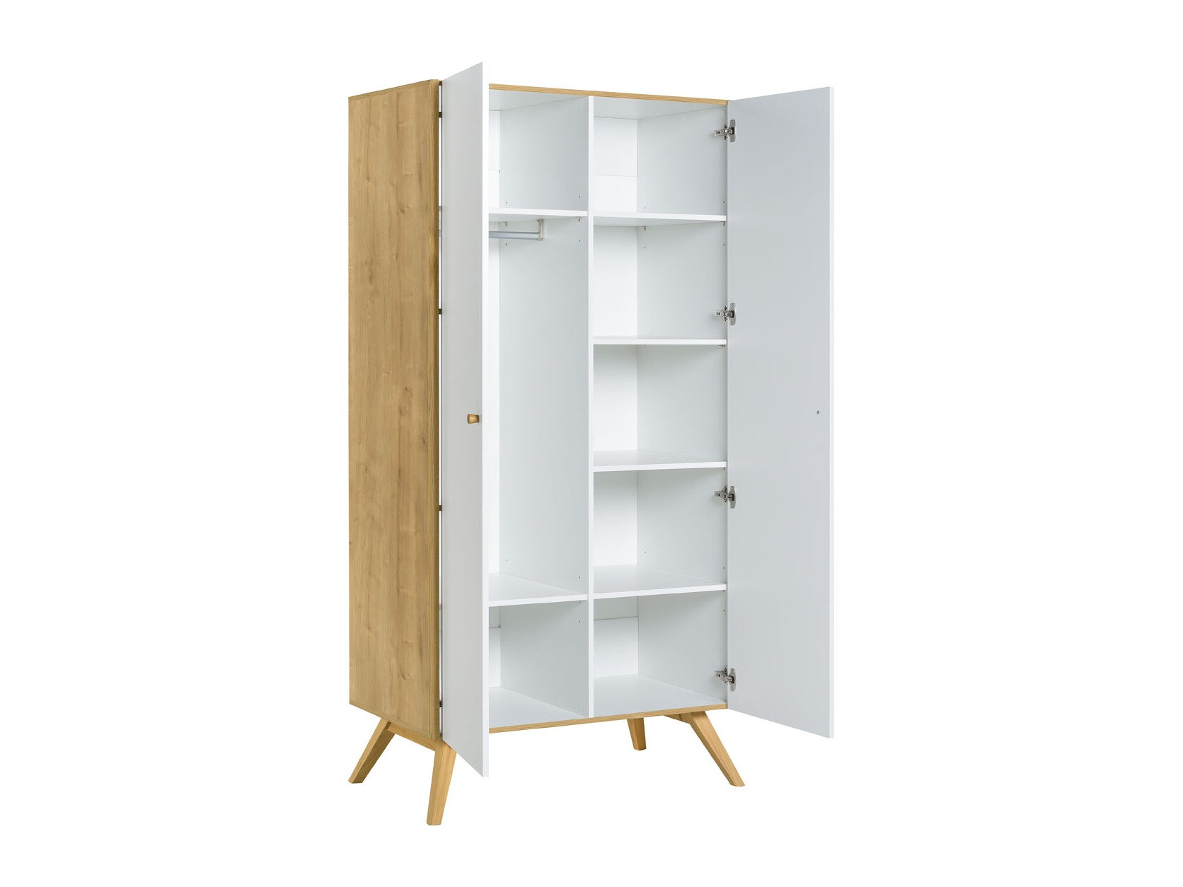 Garderobna omara Ruvruvi 101 (Bela + Hrast)