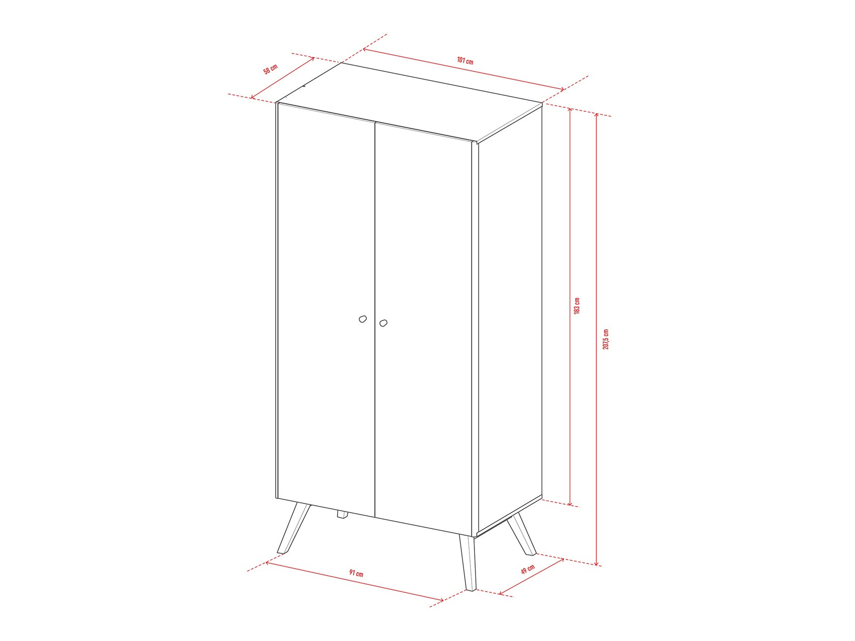 Garderobna omara Ruvruvi 101 (Bela + Hrast)