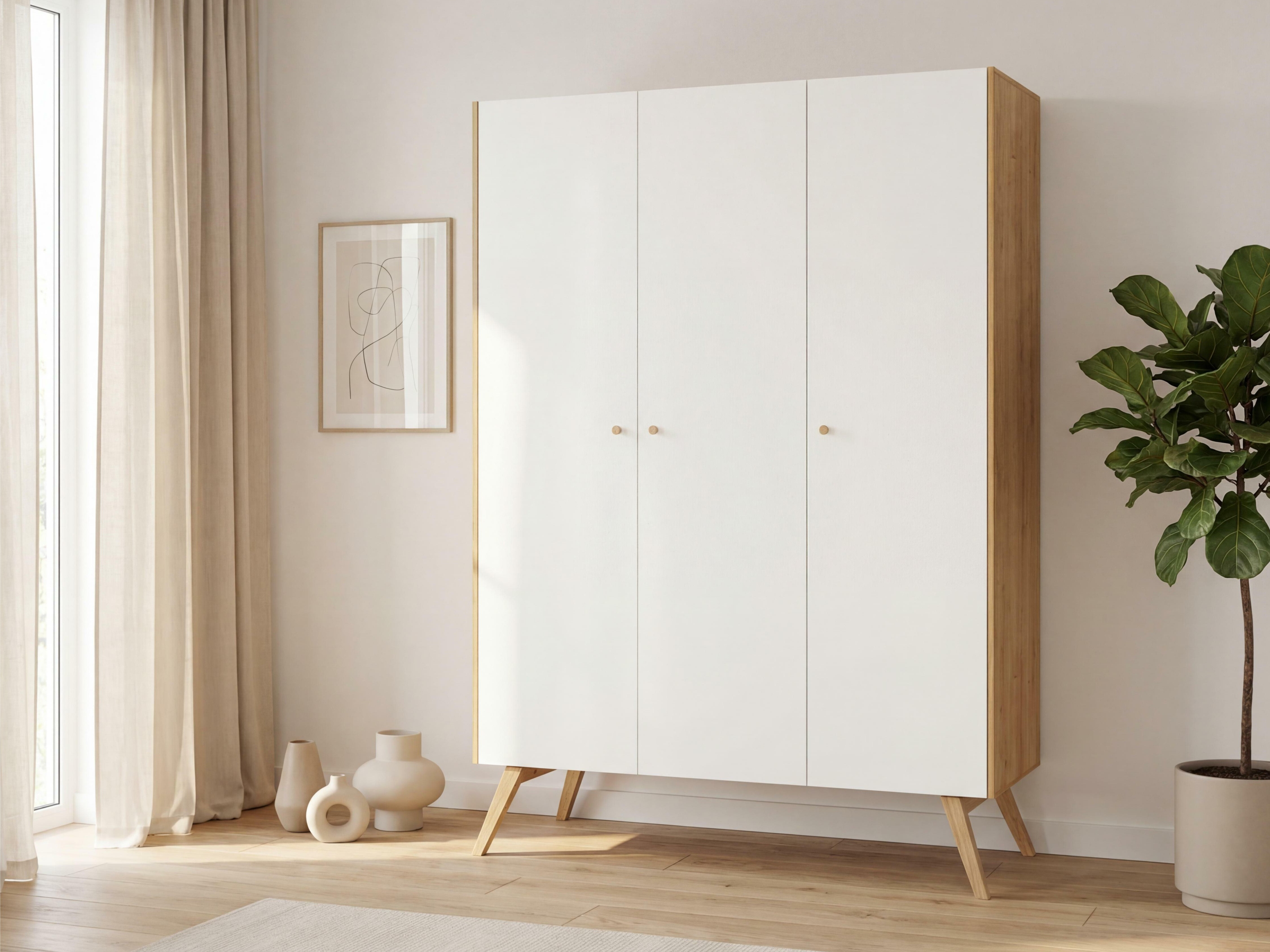 Garderobna omara Ruvruvi 102 (Bela + Hrast)