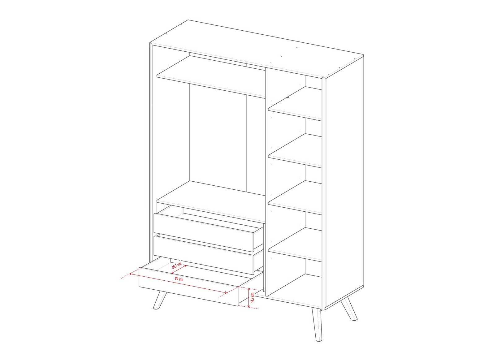 Garderobna omara Ruvruvi 102 (Bela + Hrast)