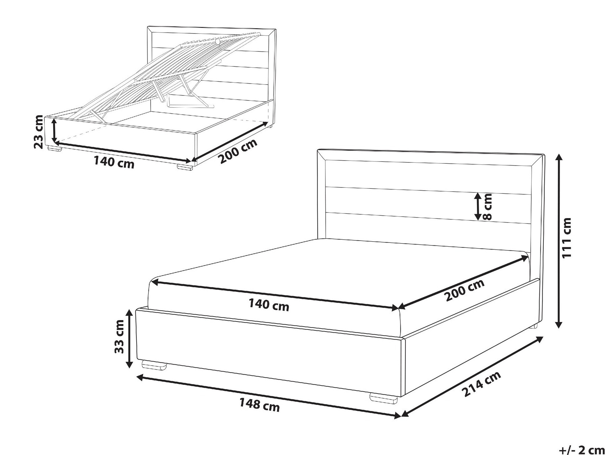 Postelja Berwyn 1218 (Temno siva)