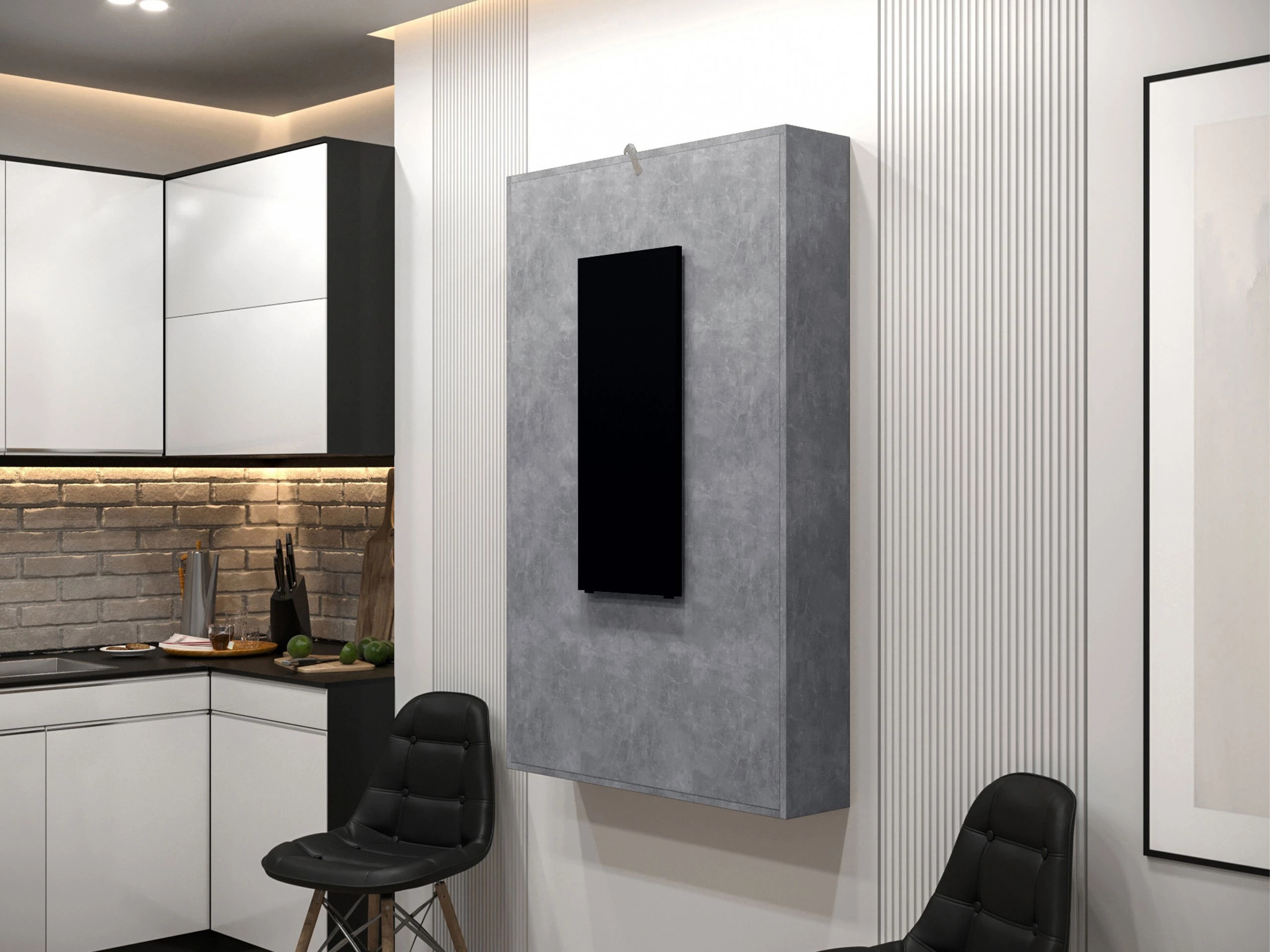 Zložljiva miza Hartford 428 (Črna + Beton)