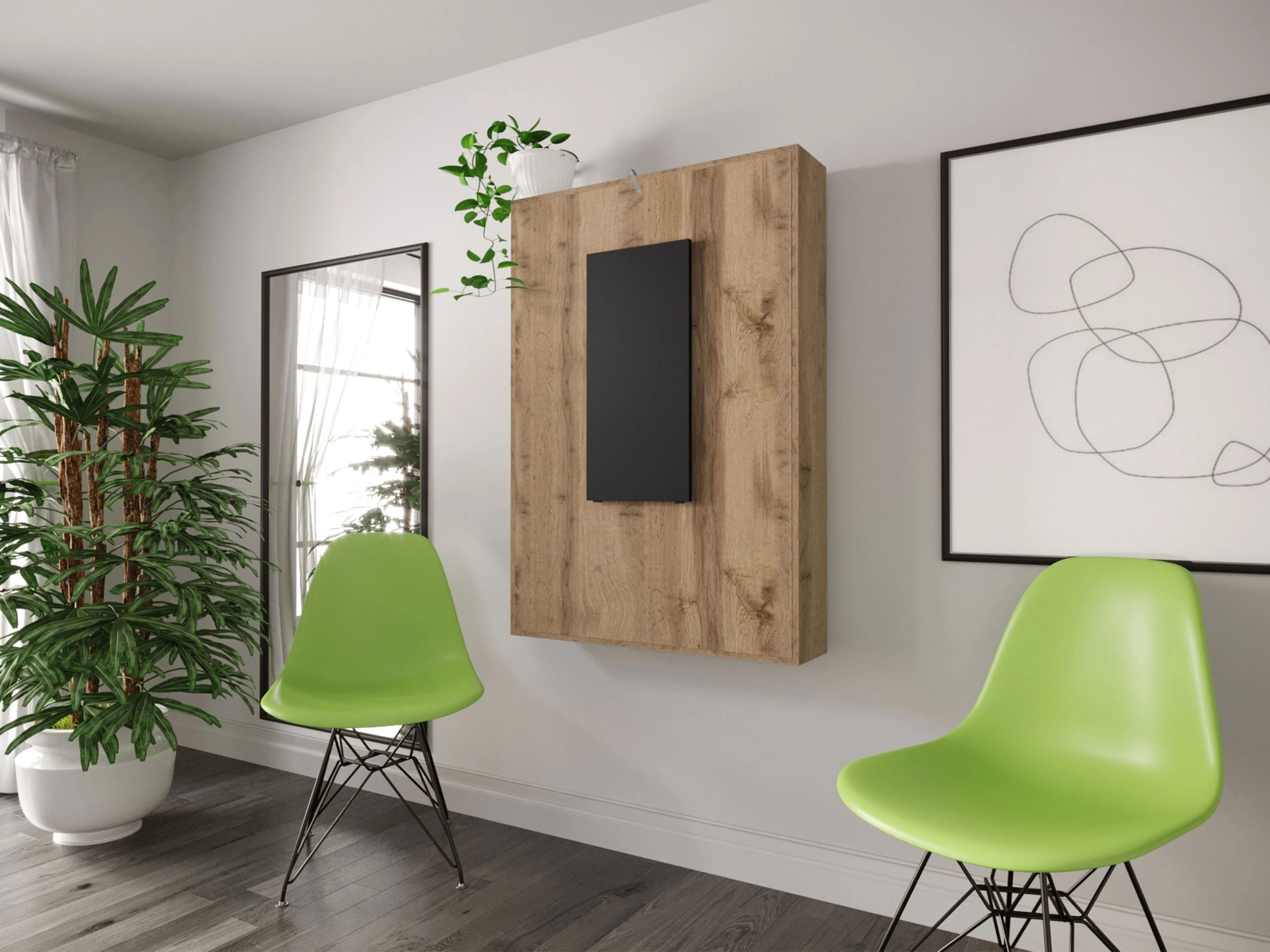 Zložljiva miza Hartford 428 (Črna + Wotan hrast)