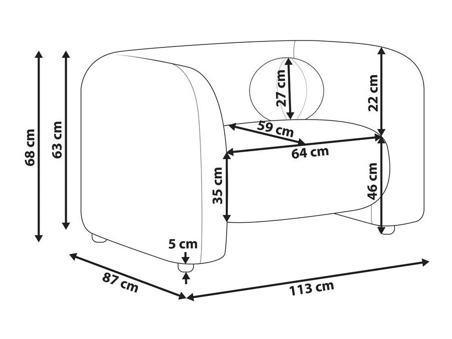 Fotelj Veselme 100 (Črna)