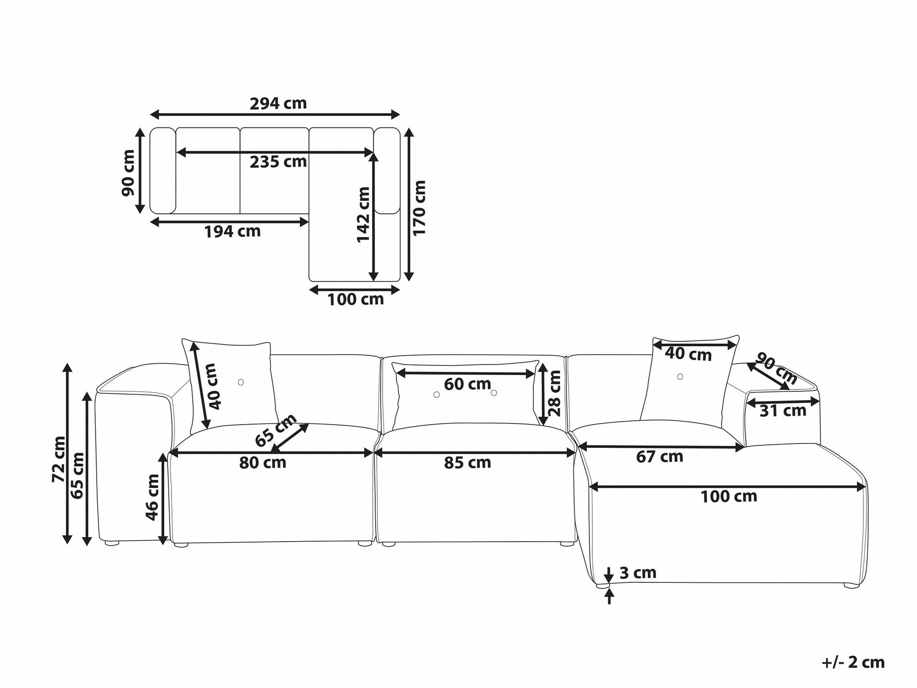 Kotna garnitura Berwyn 1311 (Temno siva)
