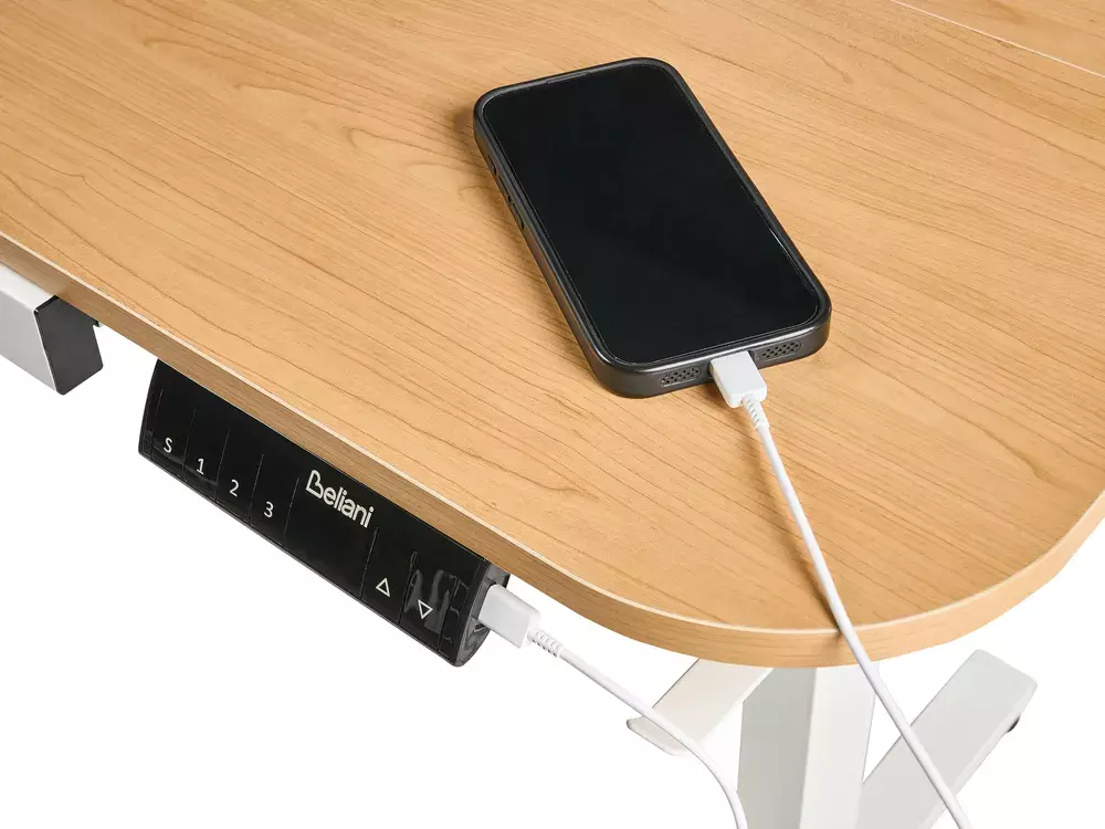 Dvižna pisalna miza Berwyn 3128 (Bela + Svetel les)