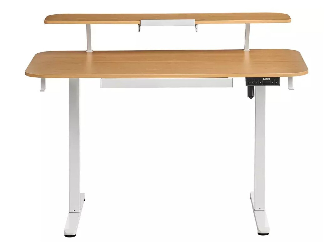 Dvižna pisalna miza Berwyn 3128 (Bela + Svetel les)