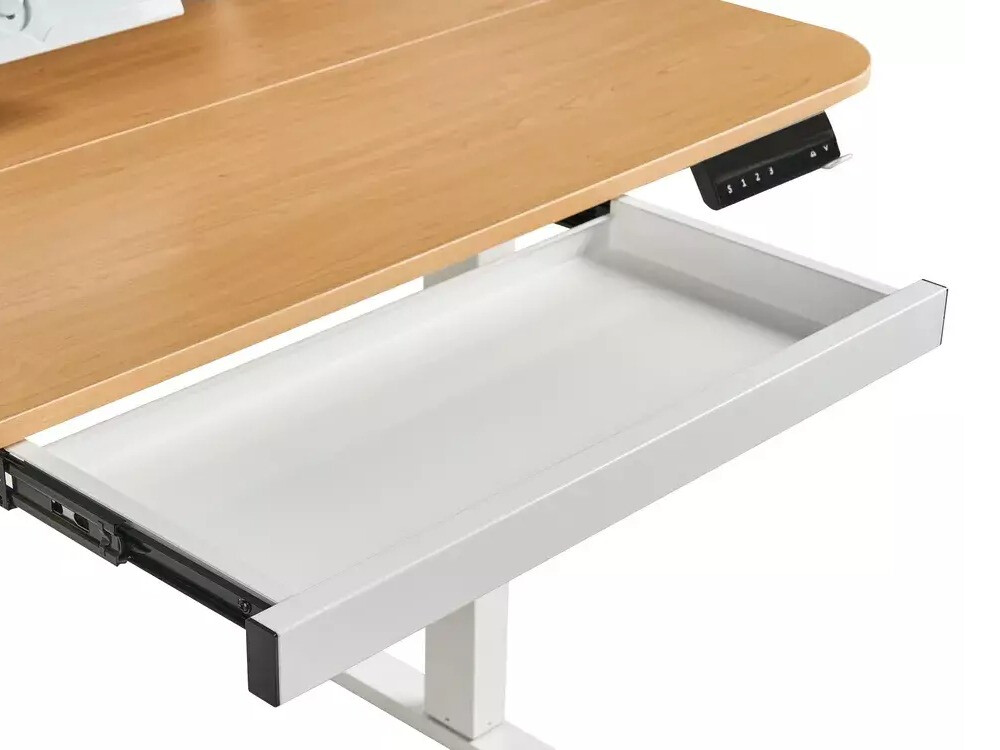Dvižna pisalna miza Berwyn 3128 (Bela + Svetel les)