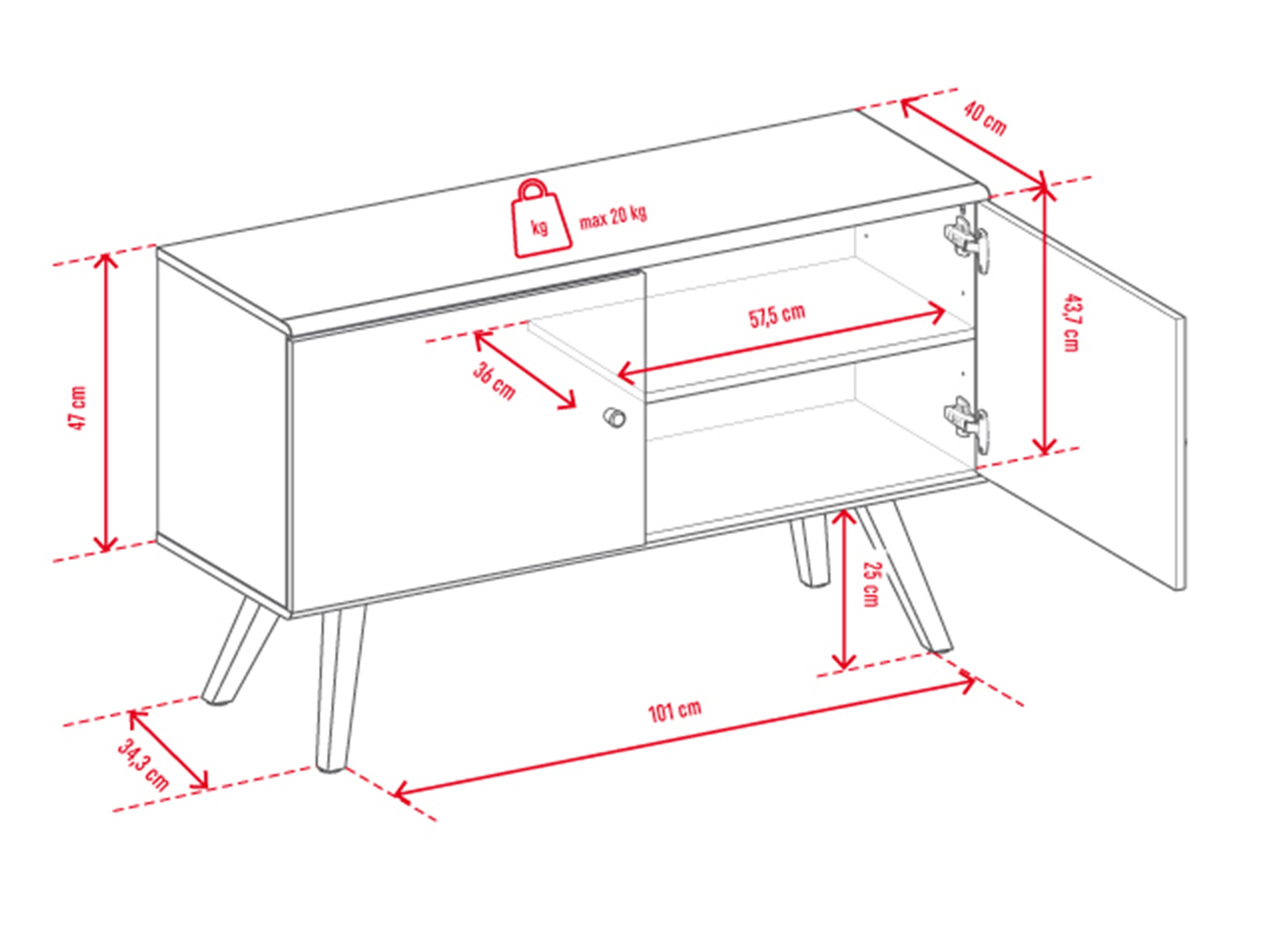 TV-omarica Ruvruvi 108 (Hrast)