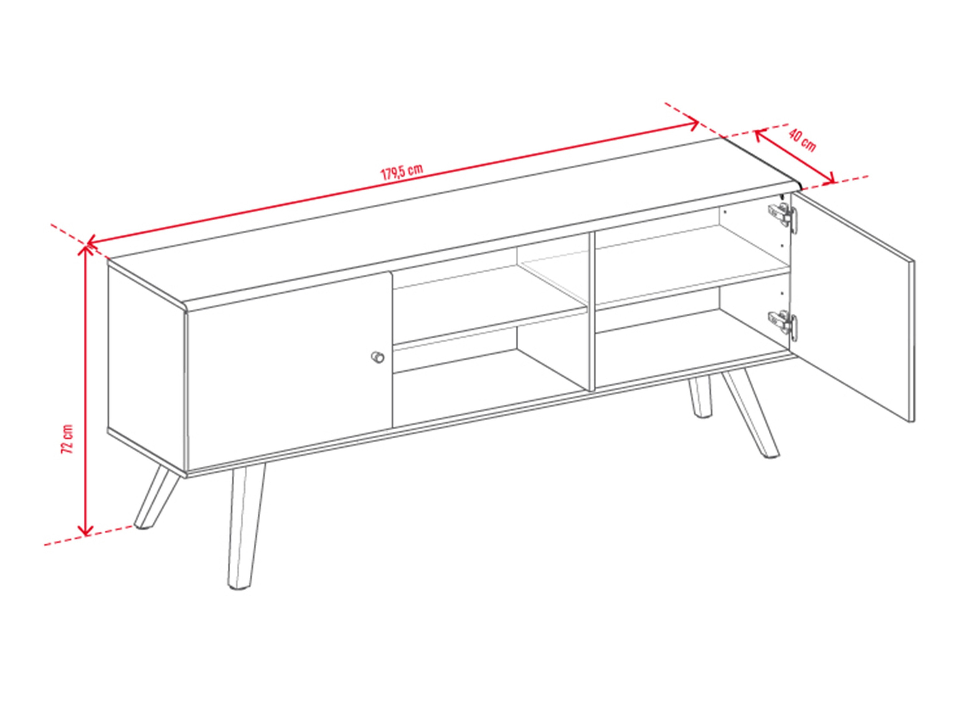 TV-omarica Ruvruvi 109 (Bela + Hrast)