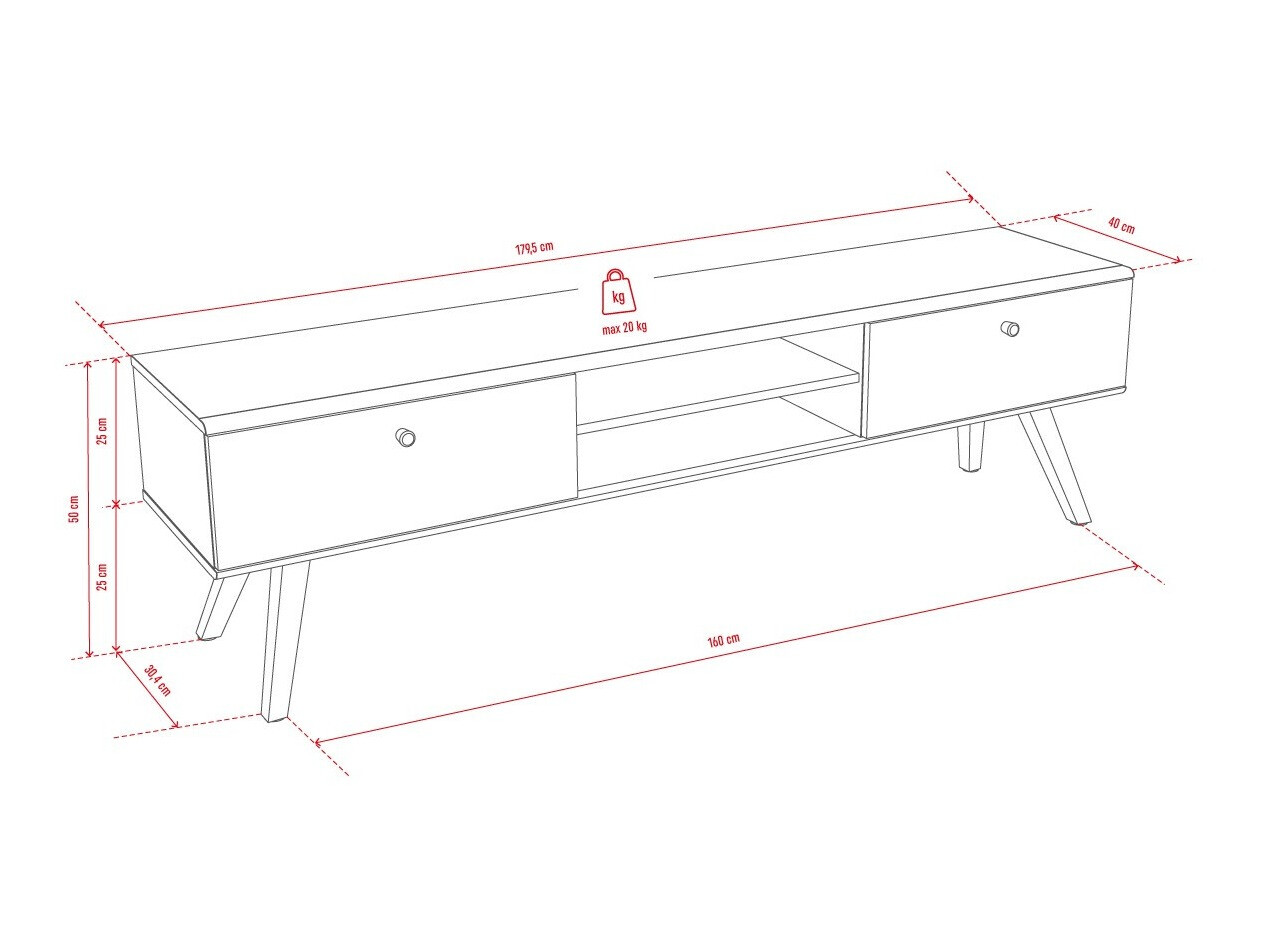 TV-omarica Ruvruvi 112 (Bela + Hrast)