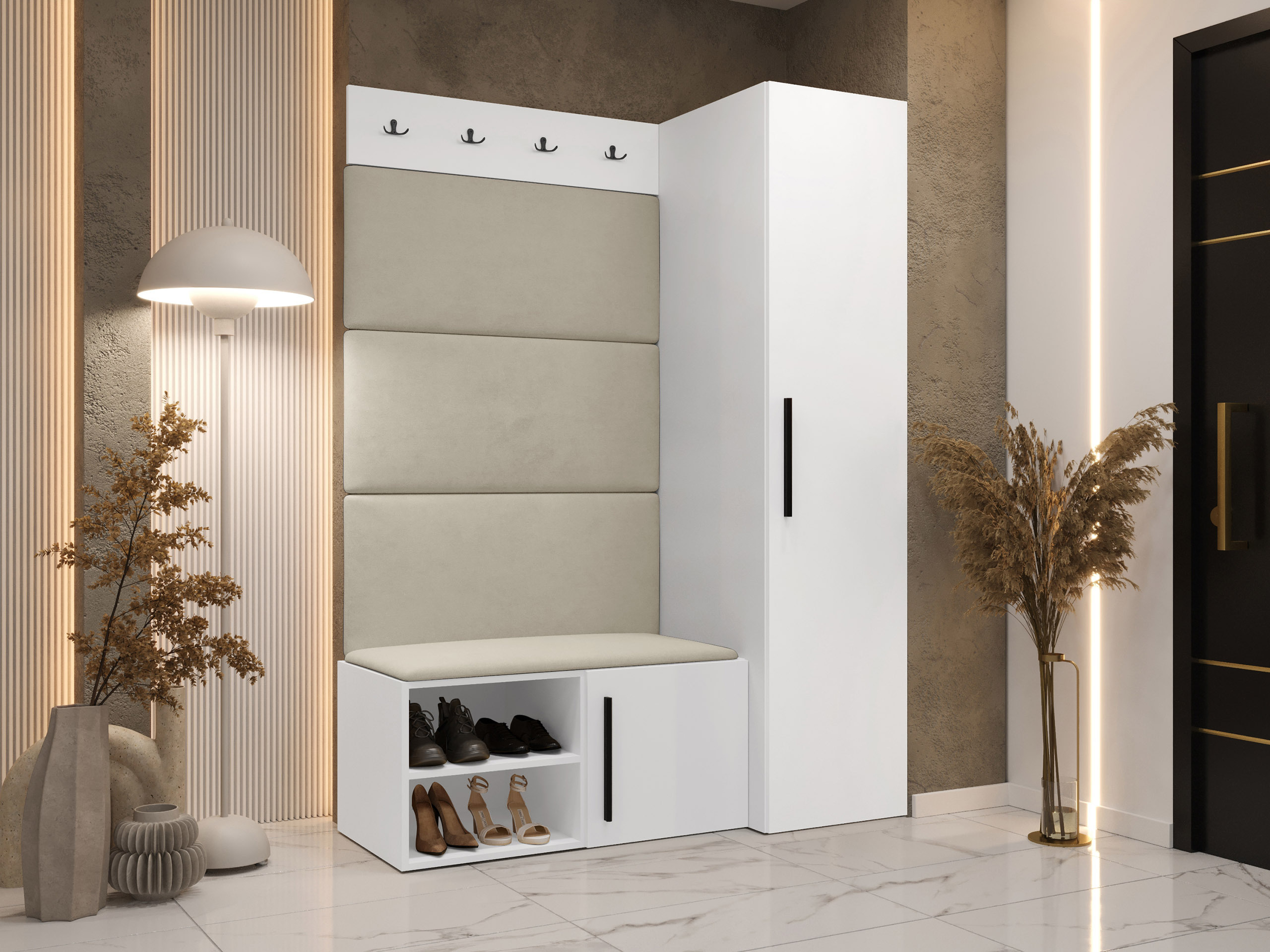 Komplet za predsobo Hartford 525 (Bela)