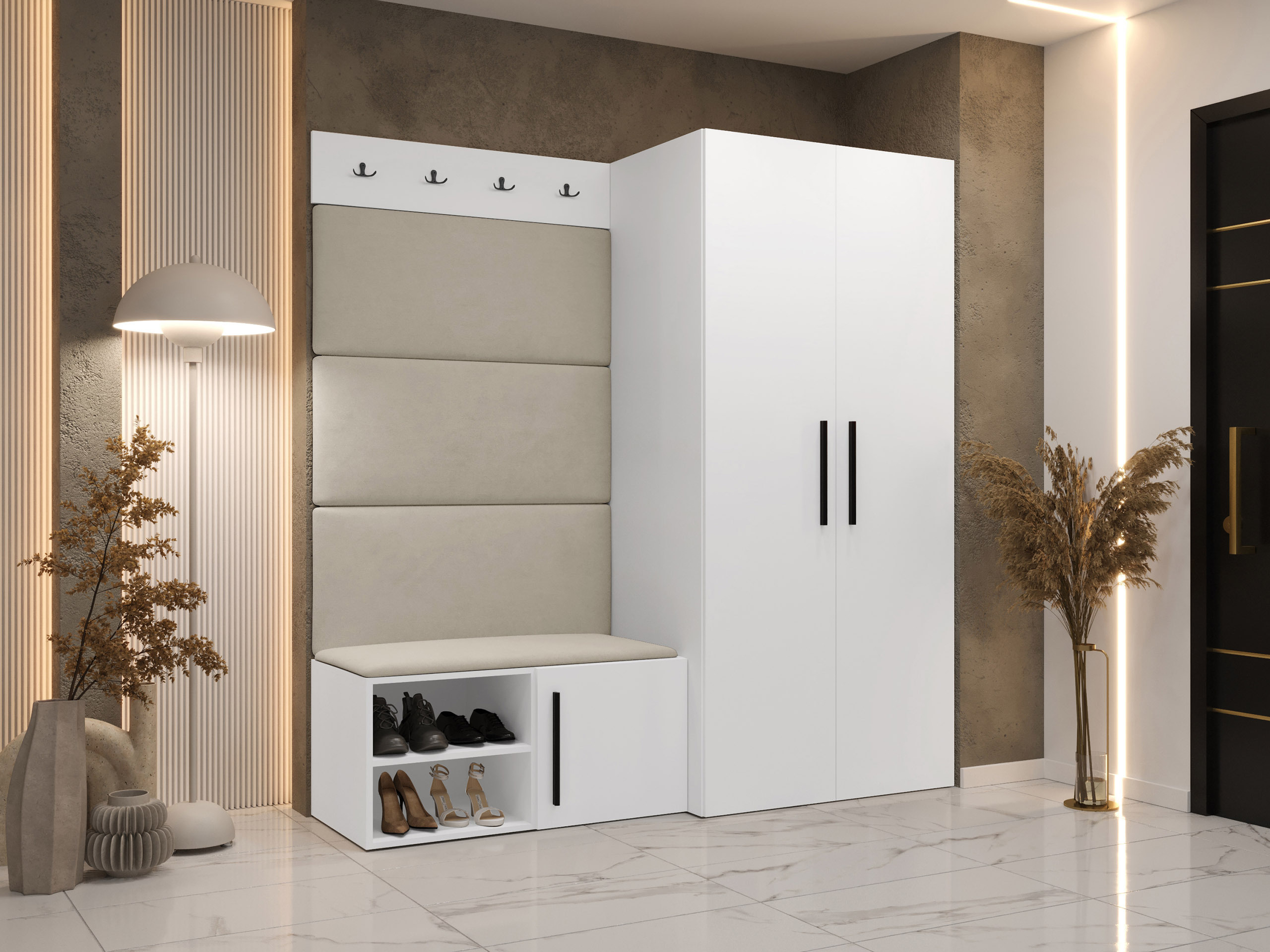 Komplet za predsobo Hartford 526 (Bela)