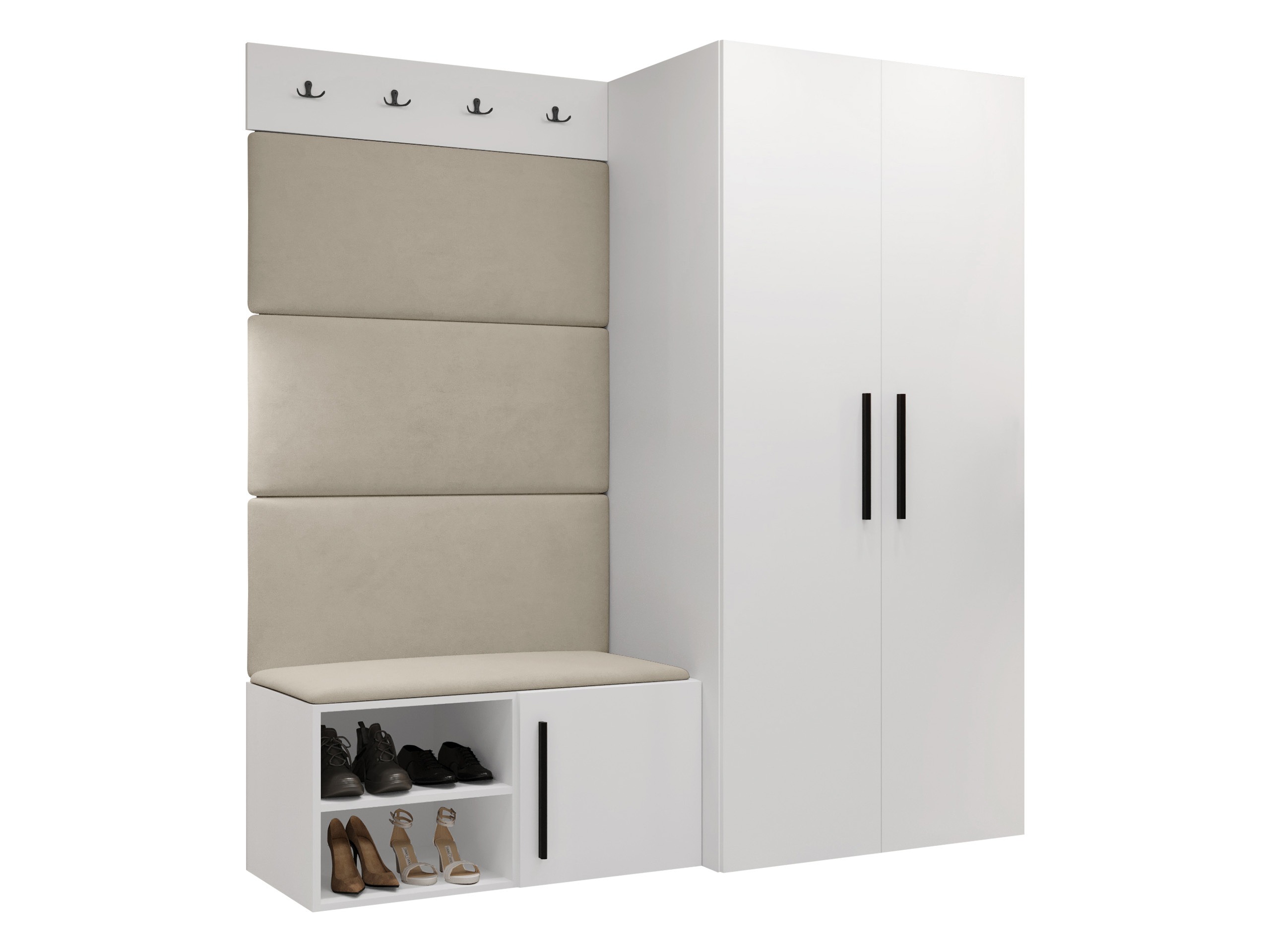 Komplet za predsobo Hartford 526 (Bela)