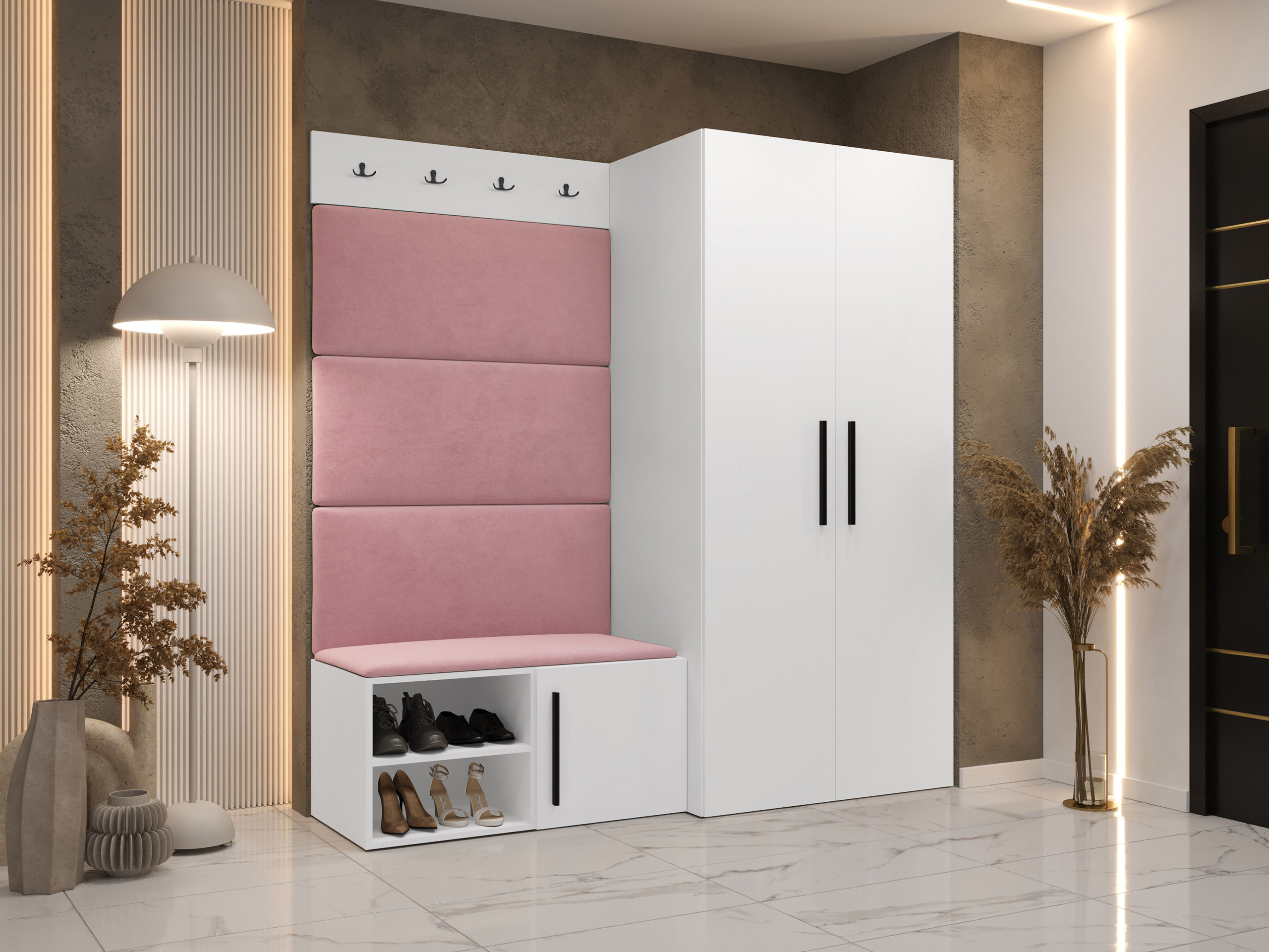 Komplet za predsobo Hartford 526 (Bela)