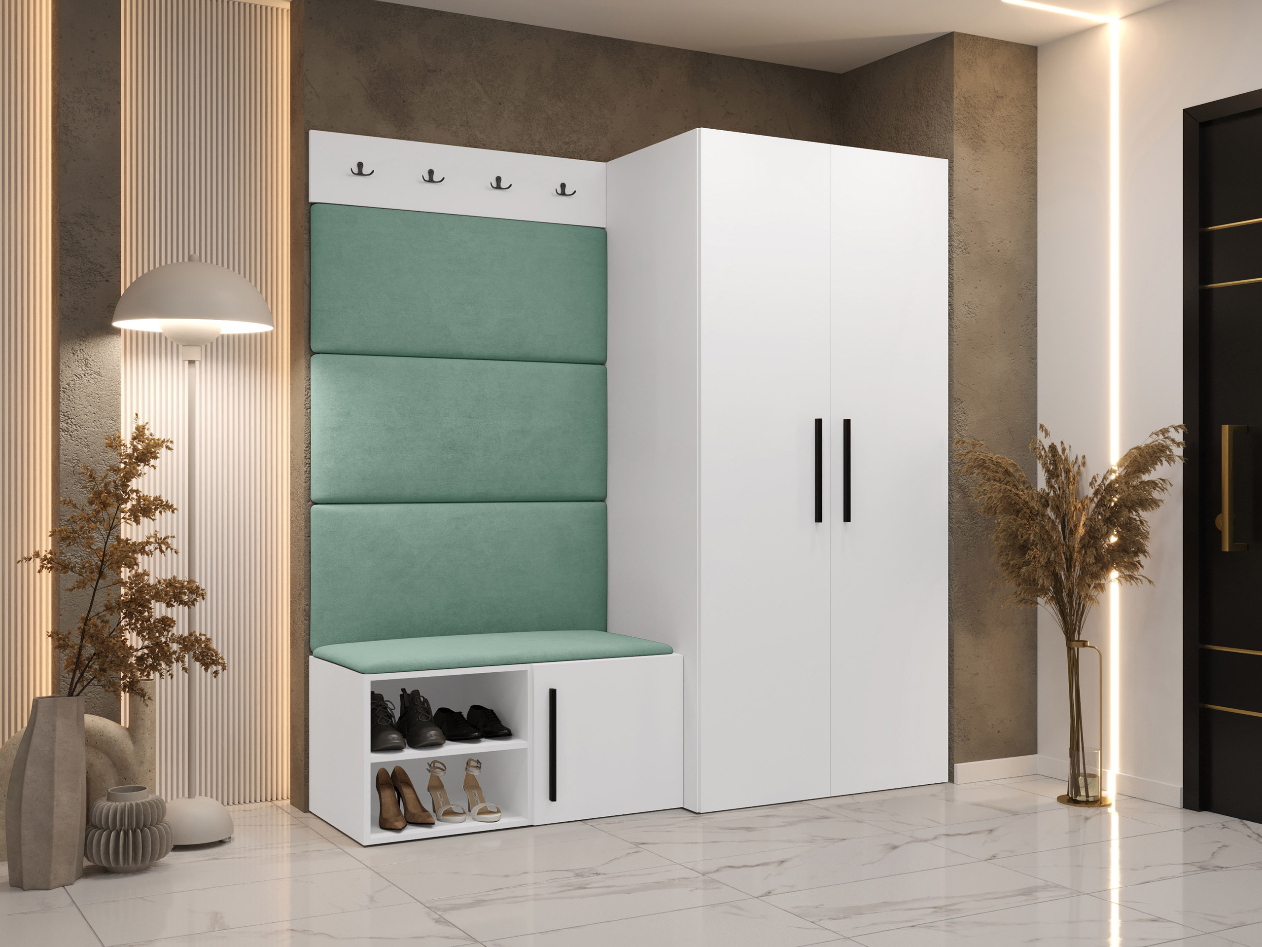 Komplet za predsobo Hartford 526 (Bela)