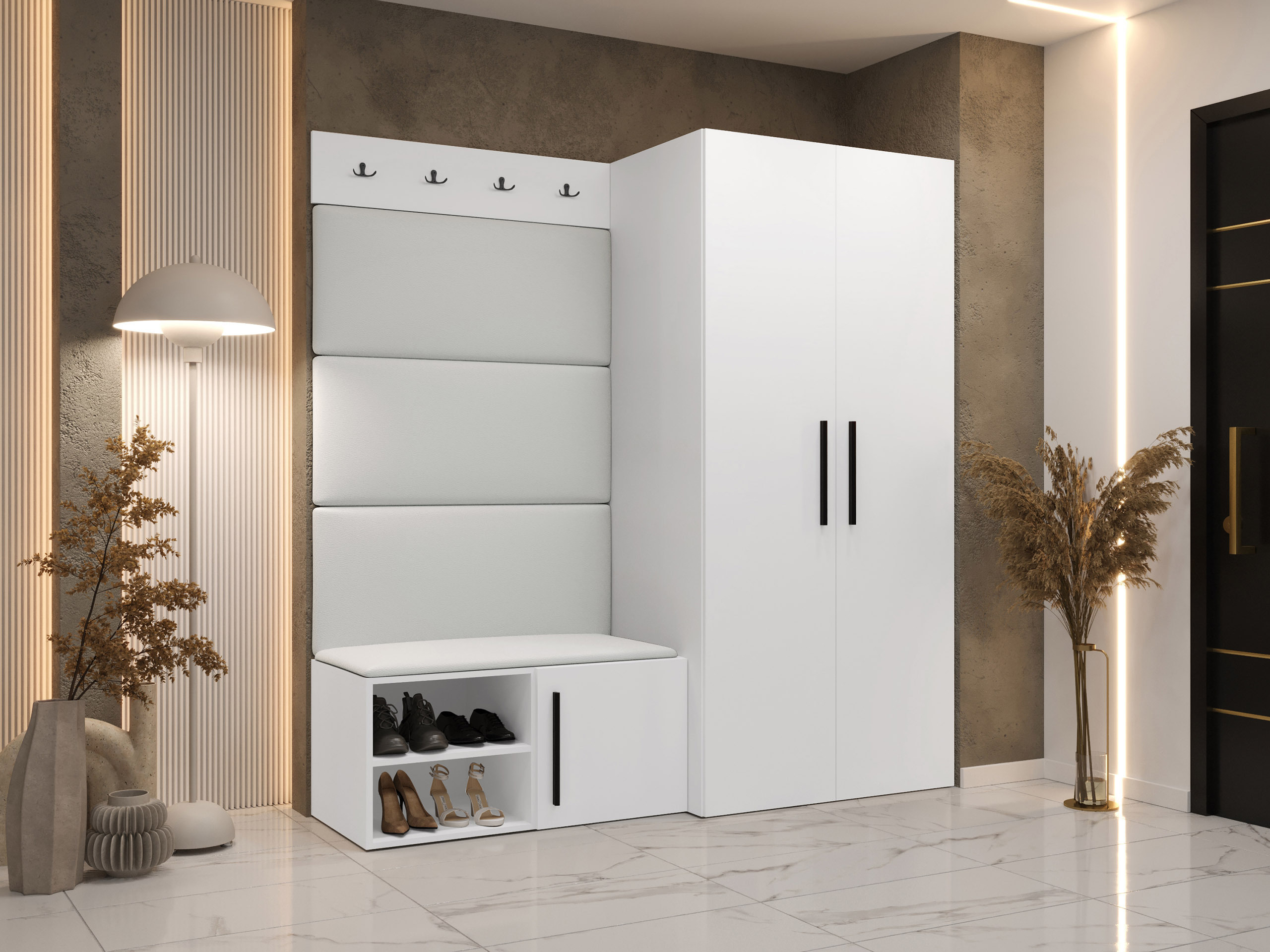 Komplet za predsobo Hartford 526 (Bela)