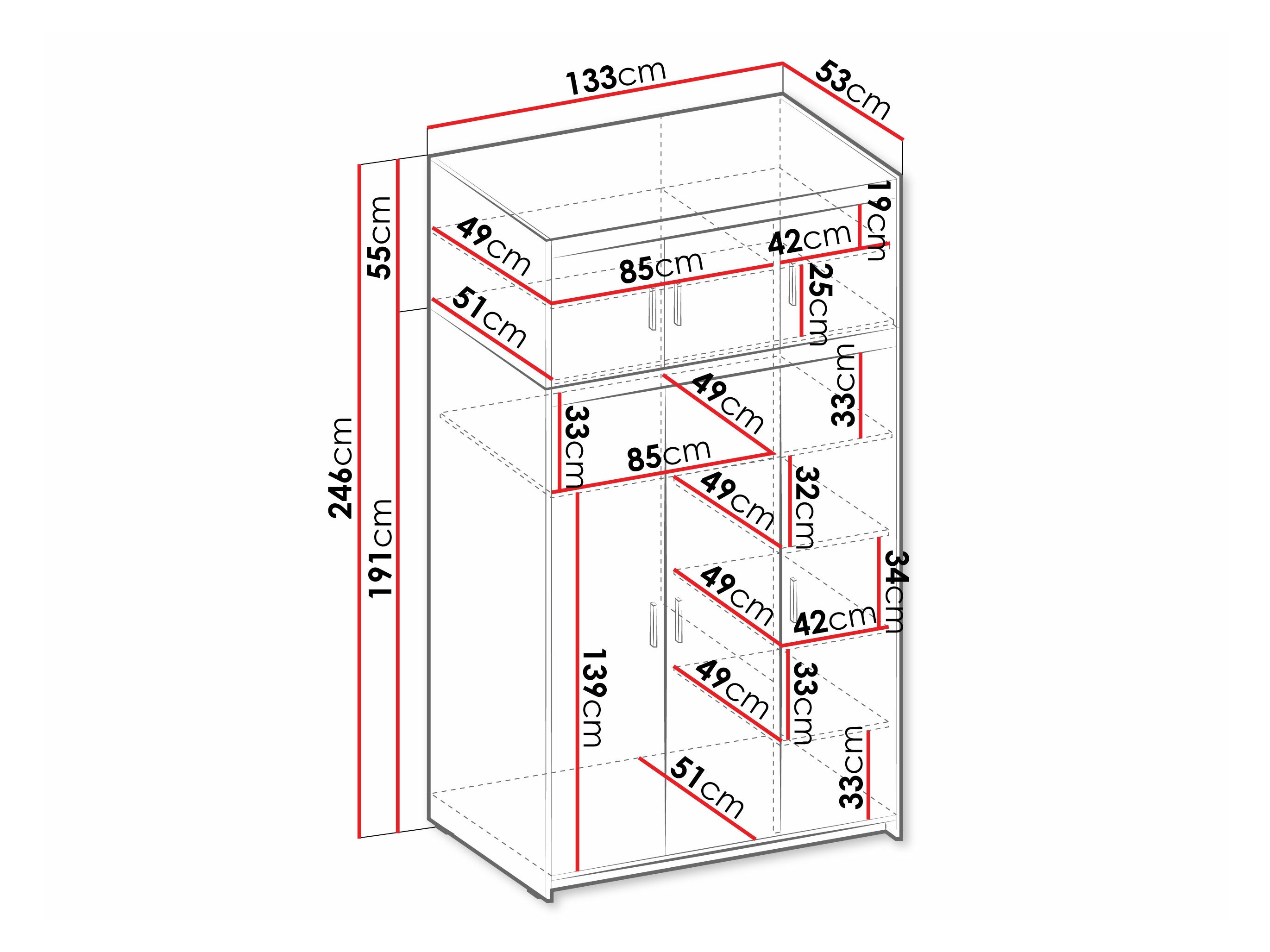 Garderobna omara Novduni 104 (Bela)