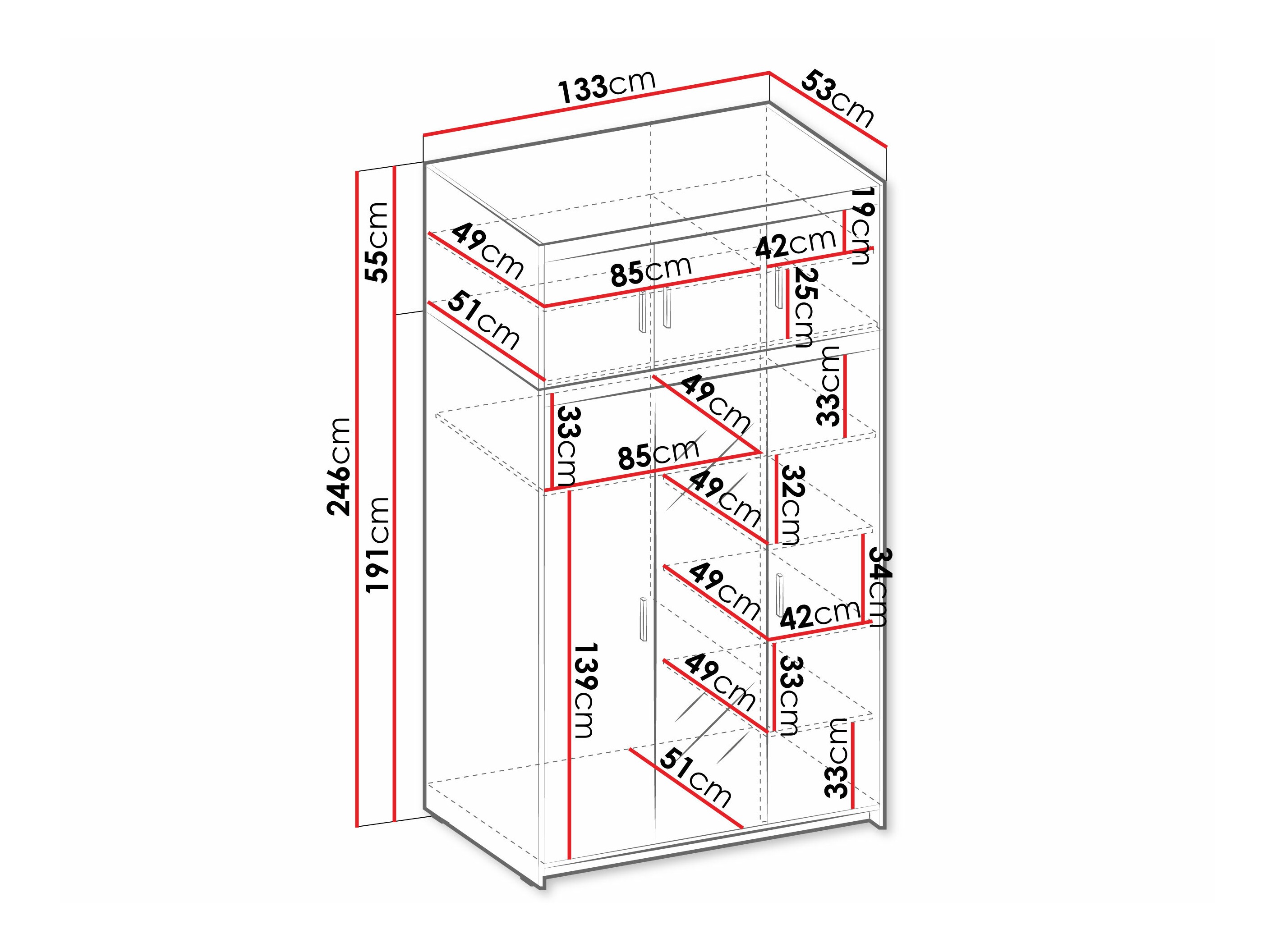 Garderobna omara Novduni 105 (Bela)