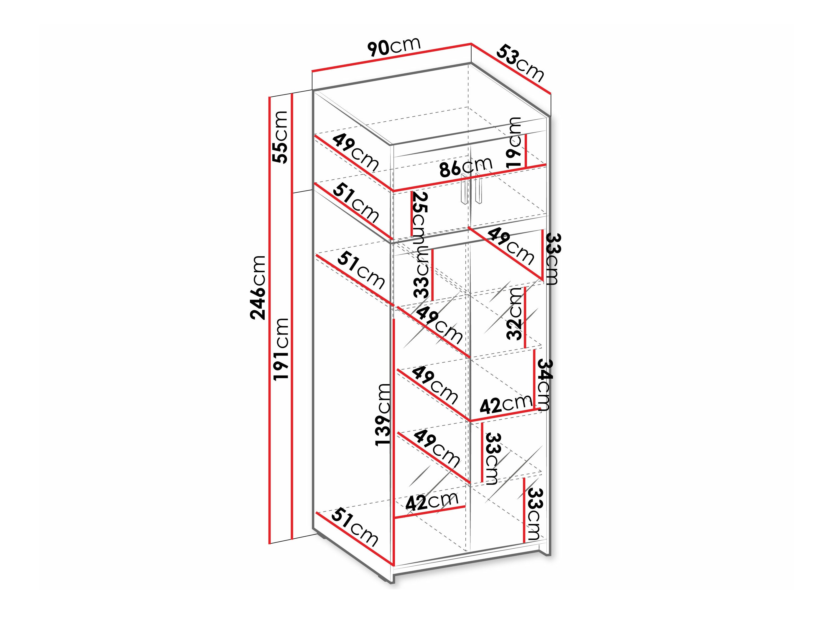 Garderobna omara Novduni 119 (Sonoma hrast)