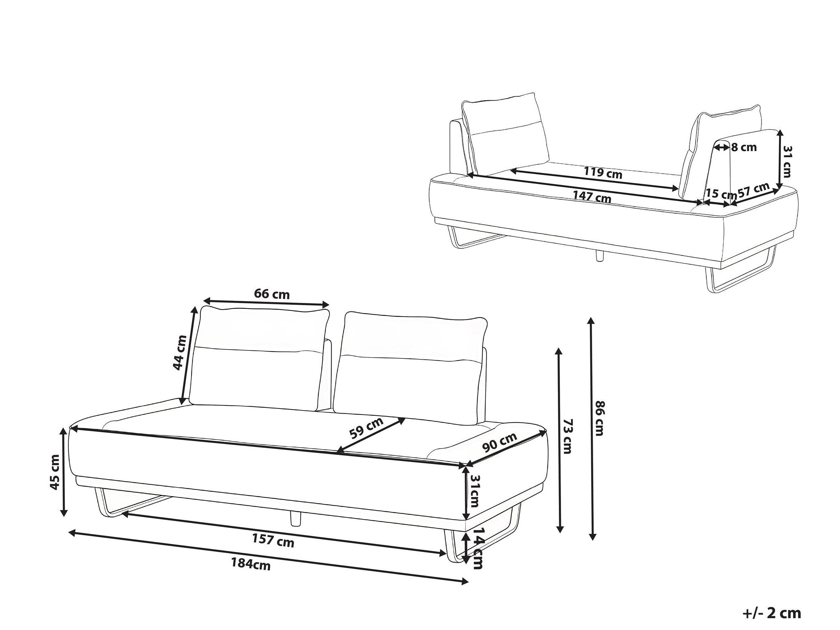 Kavč Berwyn 3052 (Bela)