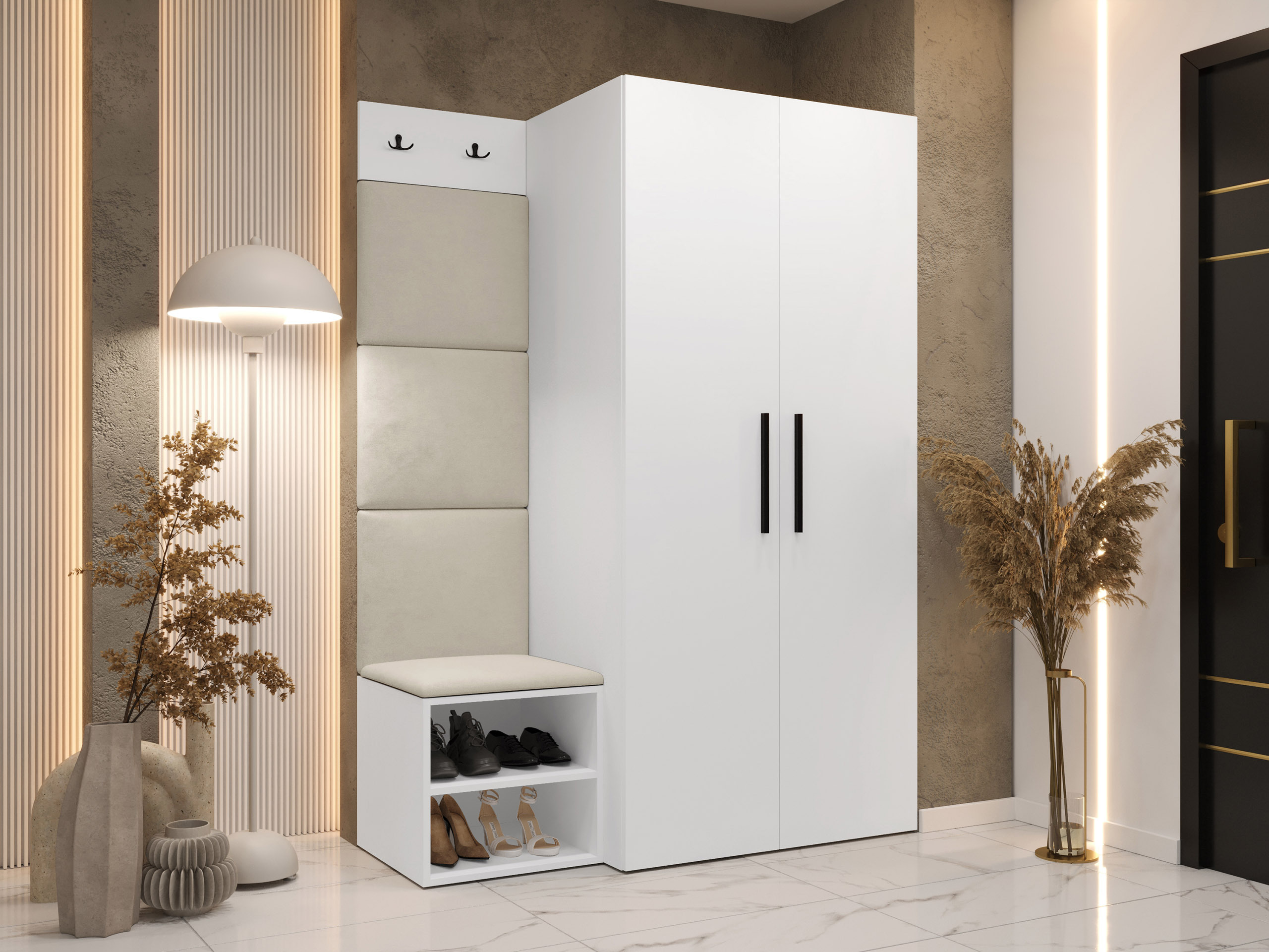 Komplet za predsobo Hartford 523 (Bela)