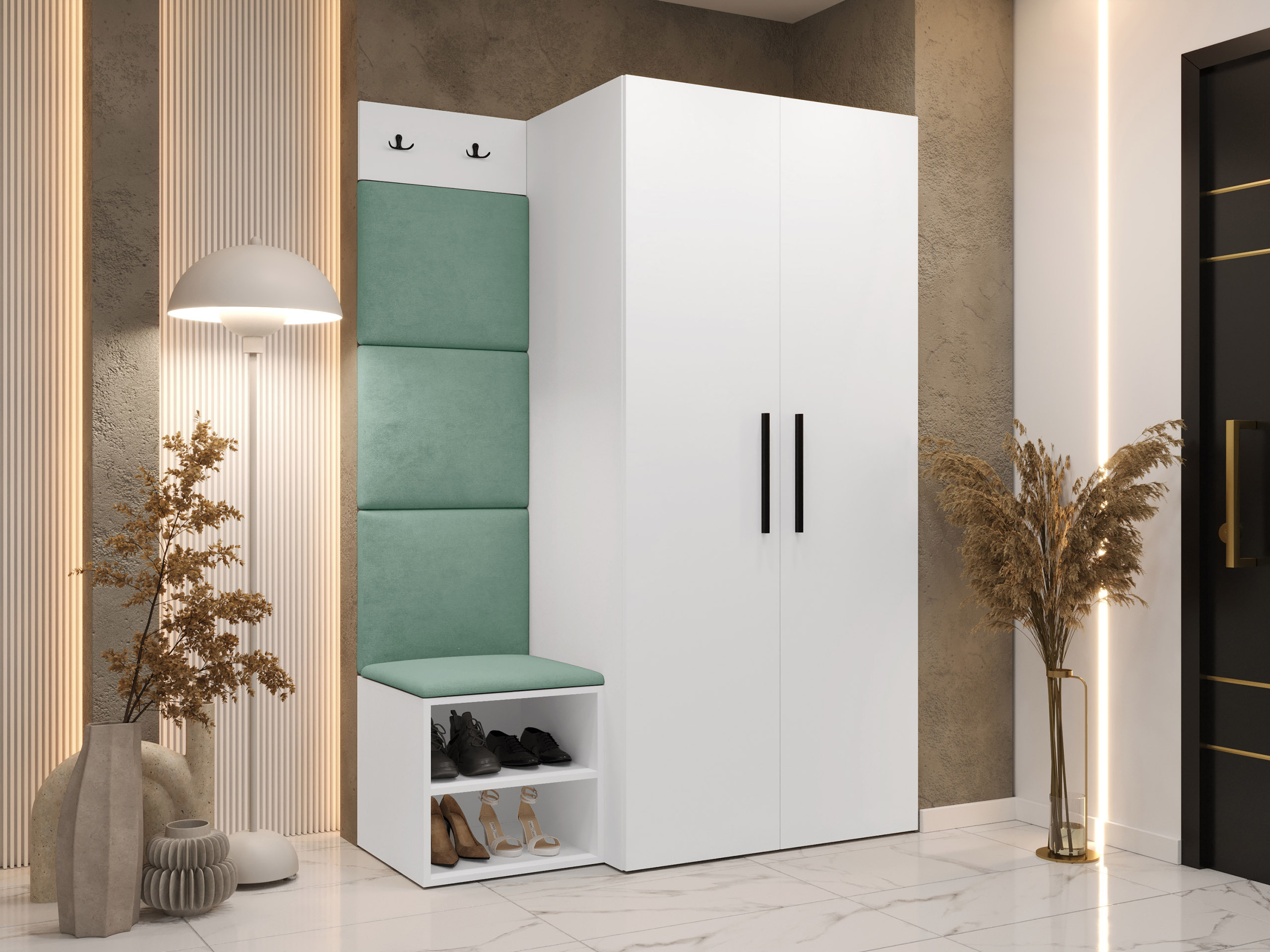 Komplet za predsobo Hartford 523 (Bela)