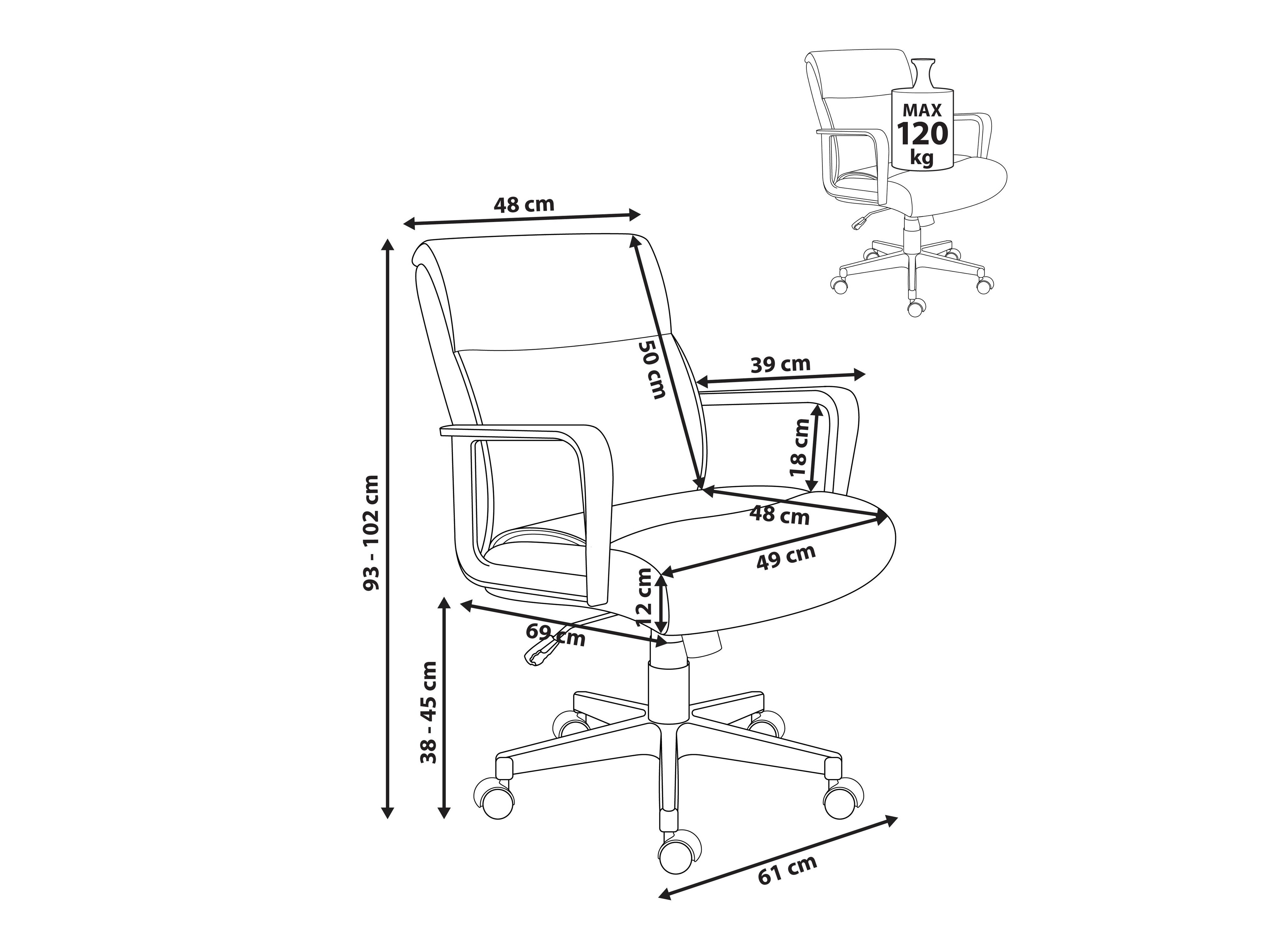 Pisarniški stol Berwyn 3142 (Siva)
